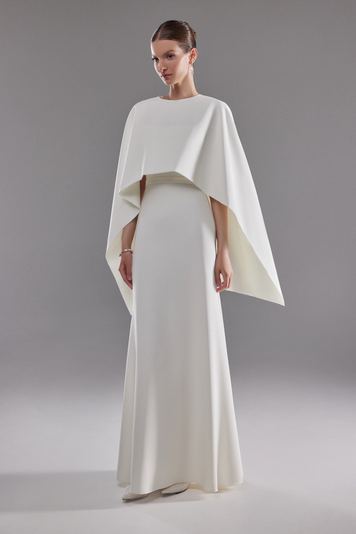 Crepe Bridal Cape Ell | Ivory Bridal Cover Up | Wedding Dress Topper Custom (Plus Size) / Black Crepe Bridal Cape Ell | Ivory Bridal Cover Up | Wedding Dress Topper Custom (Plus Size) / Black