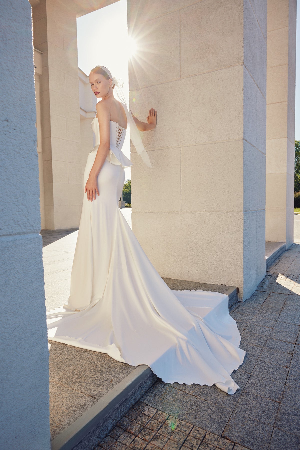 mermaid dress skirt Satin Mermaid Bridal Skirt Gina With Cathedral Train 14 US (46 EU) / White