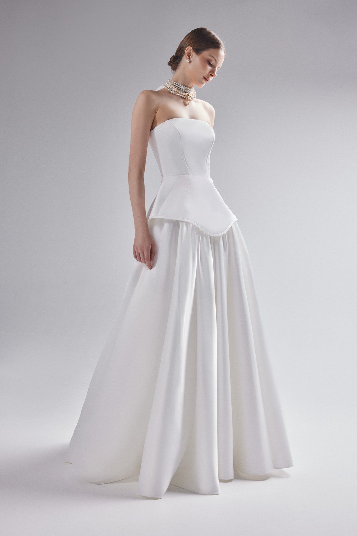 Two-Piece Satin A-Line Wedding Dress Remi 18 US (50 EU) / Ivory Two-Piece Satin A-Line Wedding Dress Remi 18 US (50 EU) / Ivory