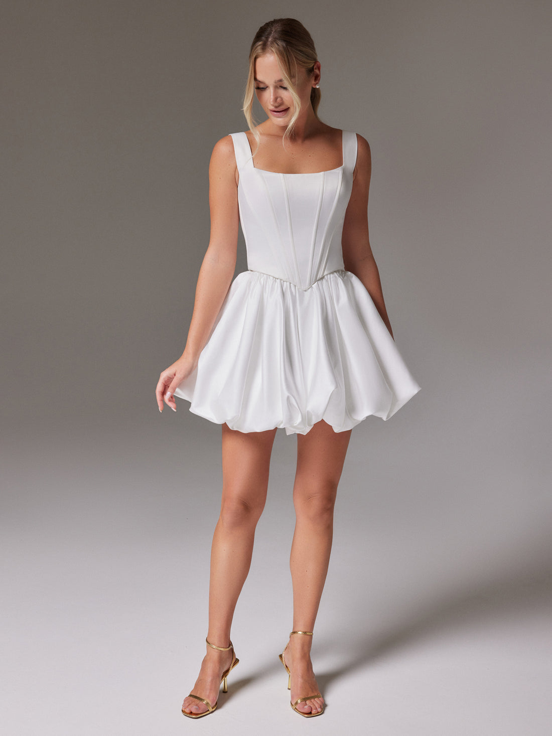 Two-piece Satin Drop Waist Corset and Short Balloon Skirt Eliada