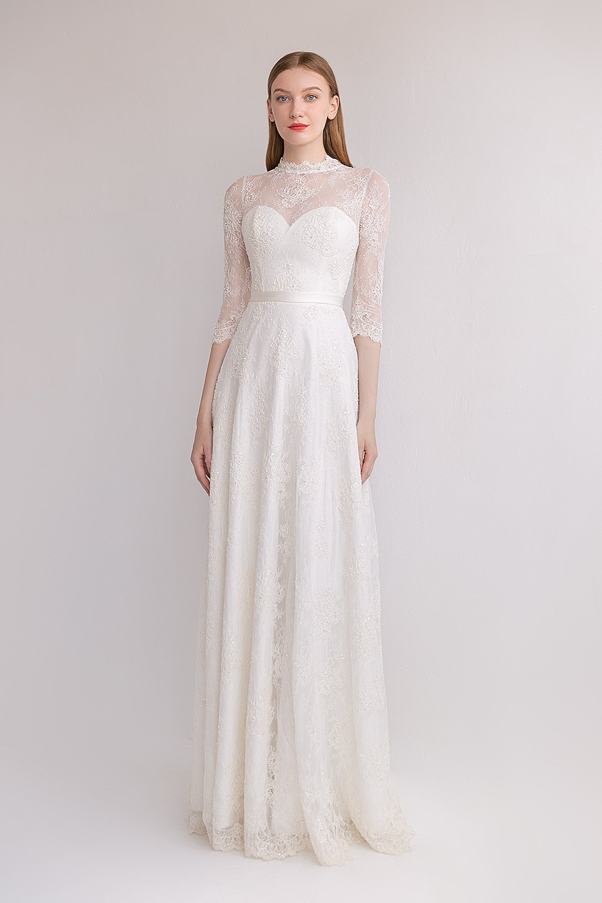 MODEST LACE WEDDING DRESS WENDY WITH BRACELET SLEEVE MODEST LACE WEDDING DRESS WENDY WITH BRACELET SLEEVE
