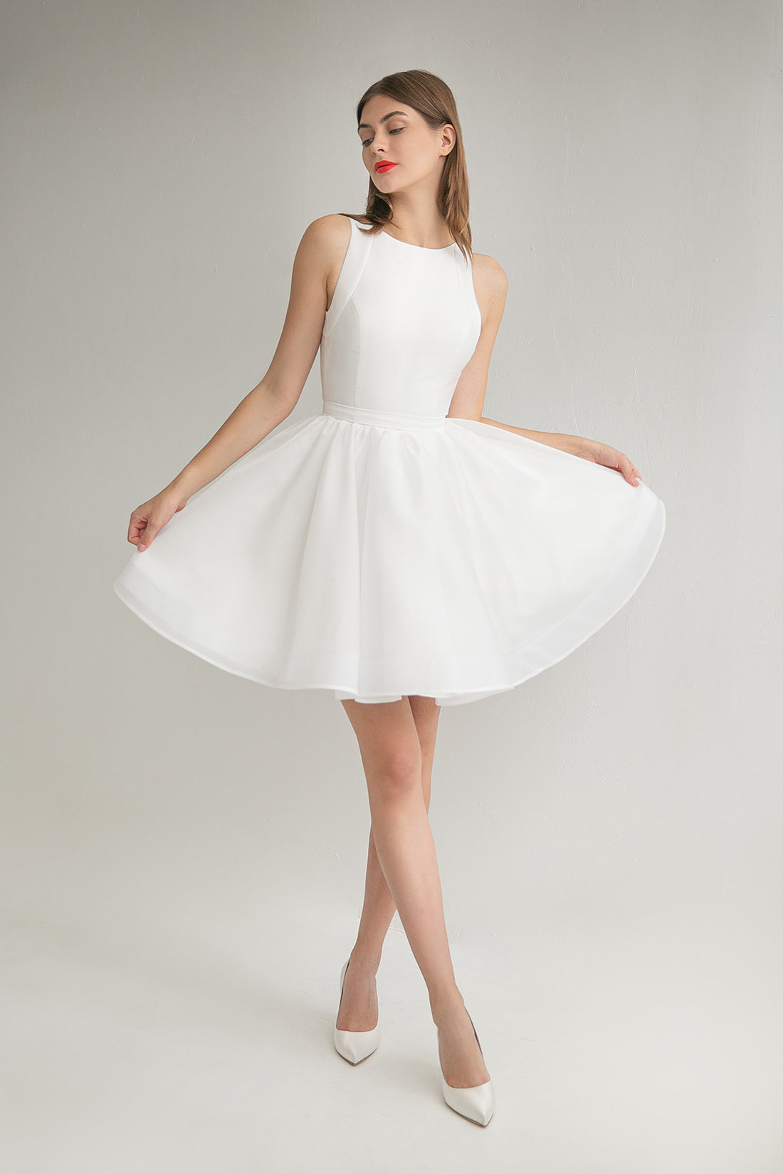 Short Organza Wedding Dress Filici With Open Back