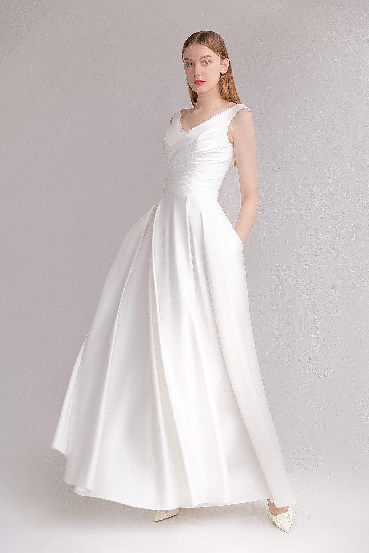 Satin A-Line Classy Dress Katrine Satin A-Line Classy Dress Katrine