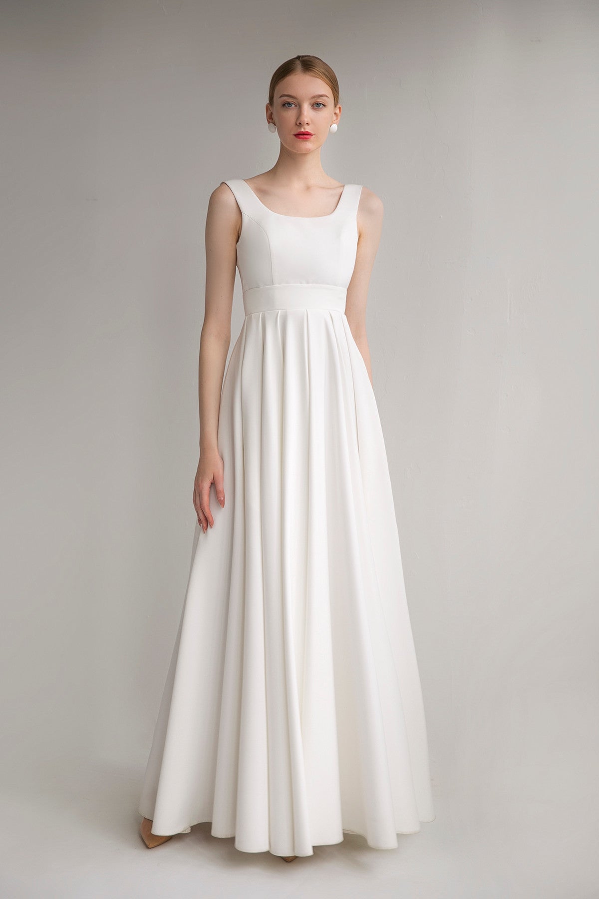 MINIMALIST A-LINE SATIN WEDDIN DRESS EMMA MINIMALIST A-LINE SATIN WEDDIN DRESS EMMA