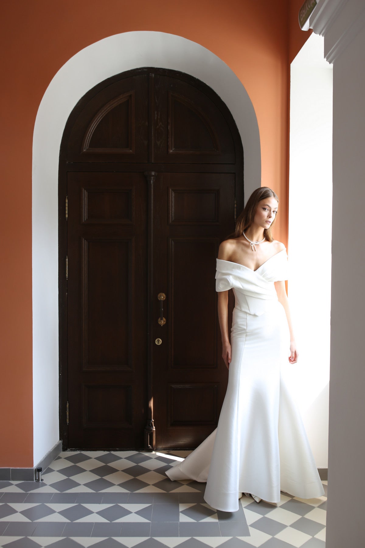 Mikado Two Piece Wedding Dress Harley-1 | Off-Shoulder Corset and Fit & Flare Bridal Skirt 16 US (48 EU) / Off-white Mikado Two Piece Wedding Dress Harley-1 | Off-Shoulder Corset and Fit & Flare Bridal Skirt 16 US (48 EU) / Off-white