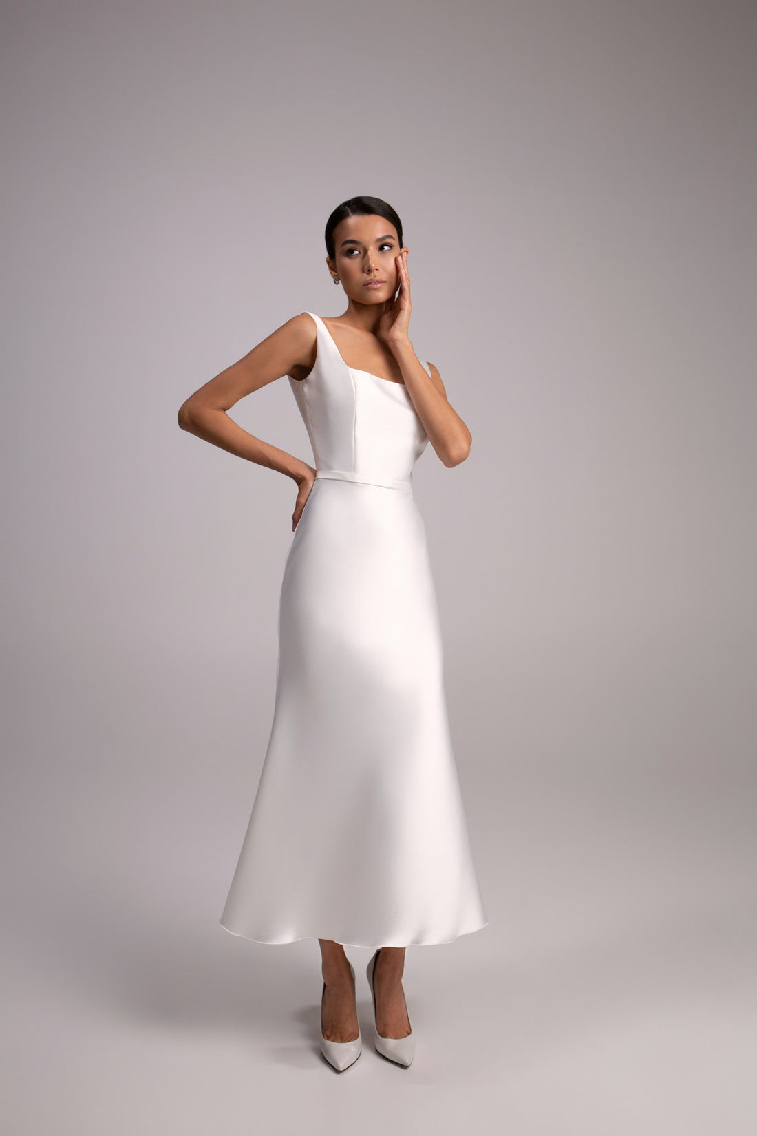 Laconic Mikado Sheath Wedding Dress Mika