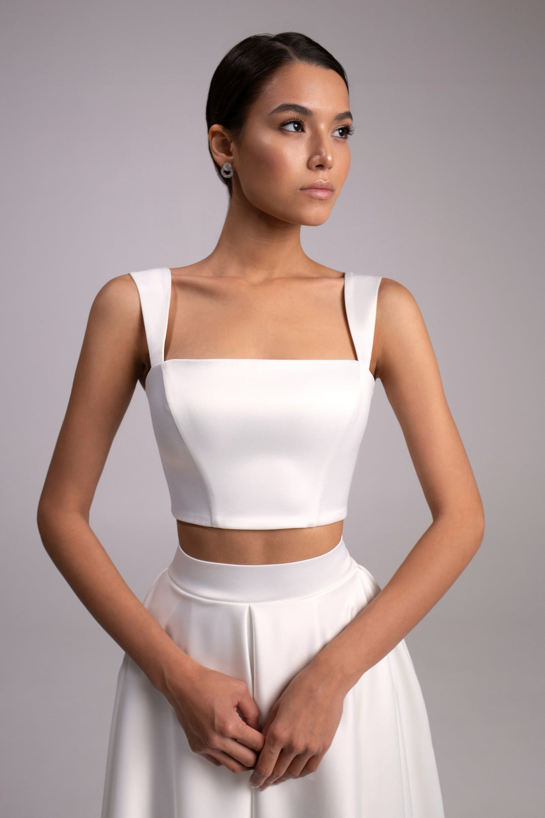 Satin Bridal A-line Skirt With Corset Top Paloma