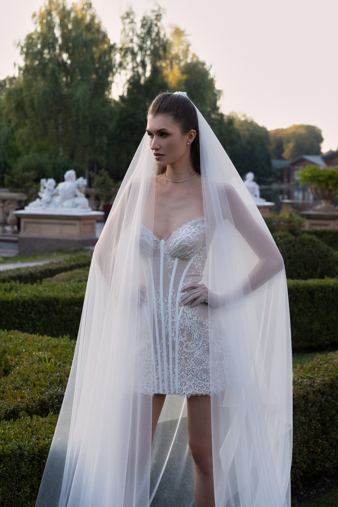 Couture Strapless Lace Mini Wedding Dress Muse