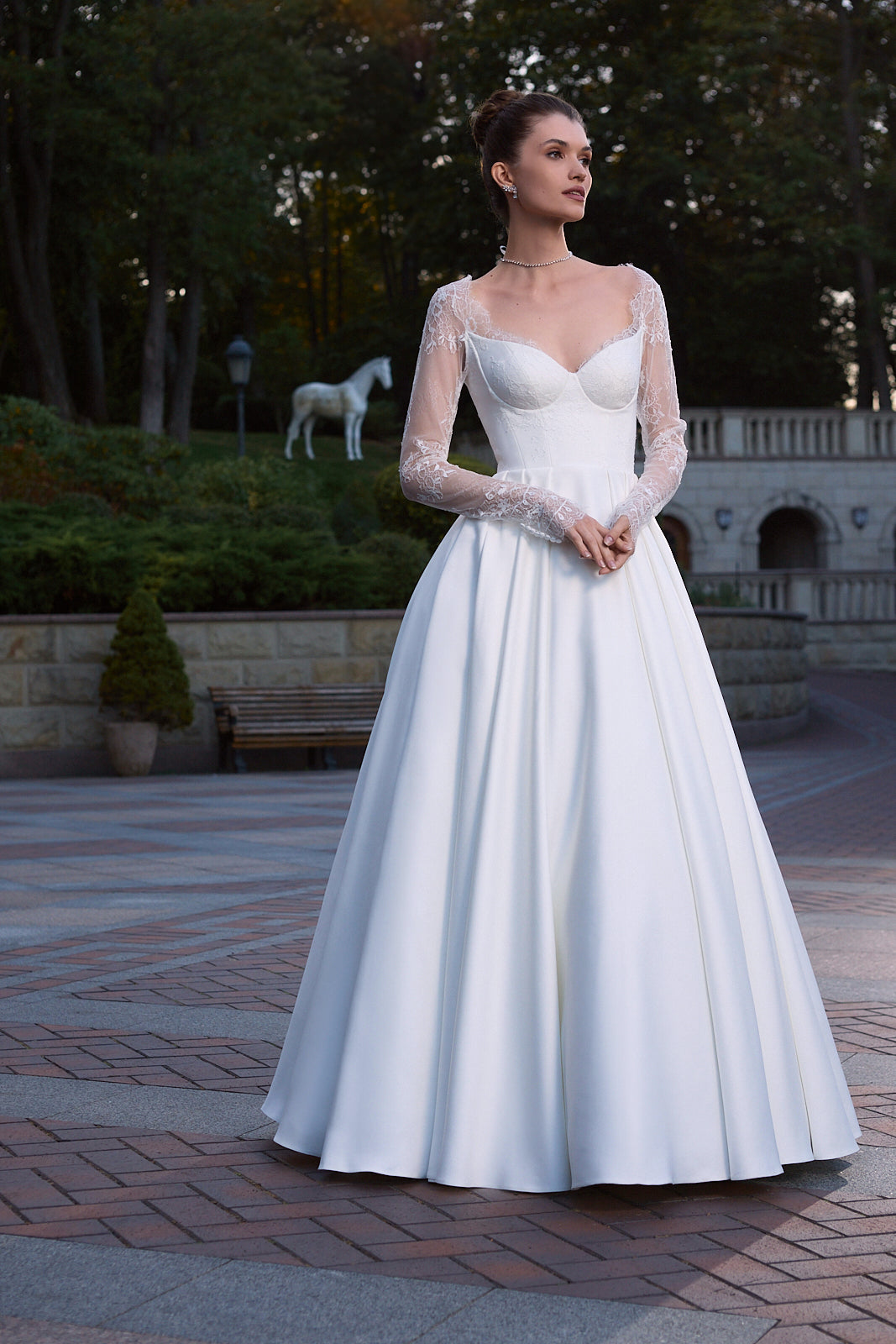 Classic Satin Ball Gown Wedding Dress Quinn