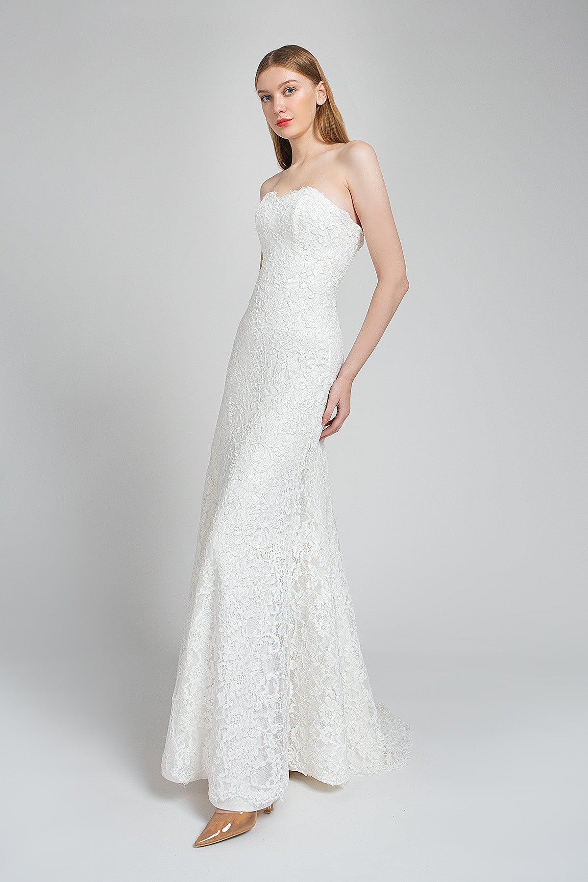 Lace Mermaid Silhouette Wedding Dress Alice With Short Train