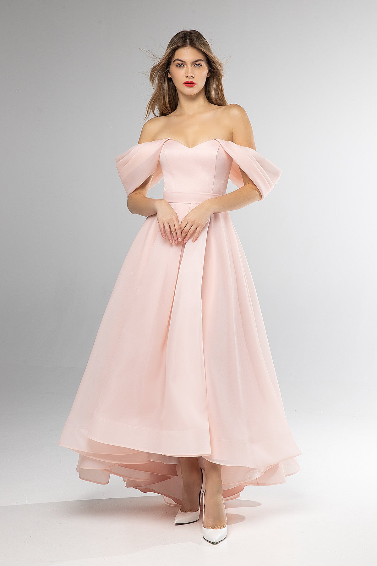 Off-shoulder Cocktail Corset Evening Dress Romilda With Asymmetric Skirt Made to Order / Blush / Custom (14-18 US, 46-50 EU) Off-shoulder Cocktail Corset Evening Dress Romilda With Asymmetric Skirt Made to Order / Blush / Custom (14-18 US, 46-50 EU)