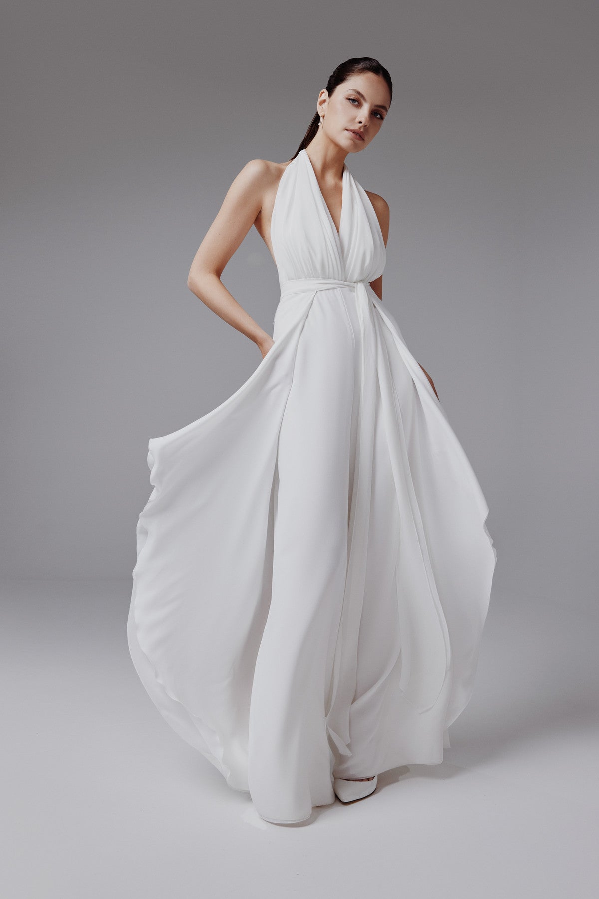 chiffon jumpsuit dress Stacees Mother of the Bride or Groom Dress Jumpsuit/Pantsuit One-Shoulder Chiffon Long/Floor-Length Wedding Party Dress