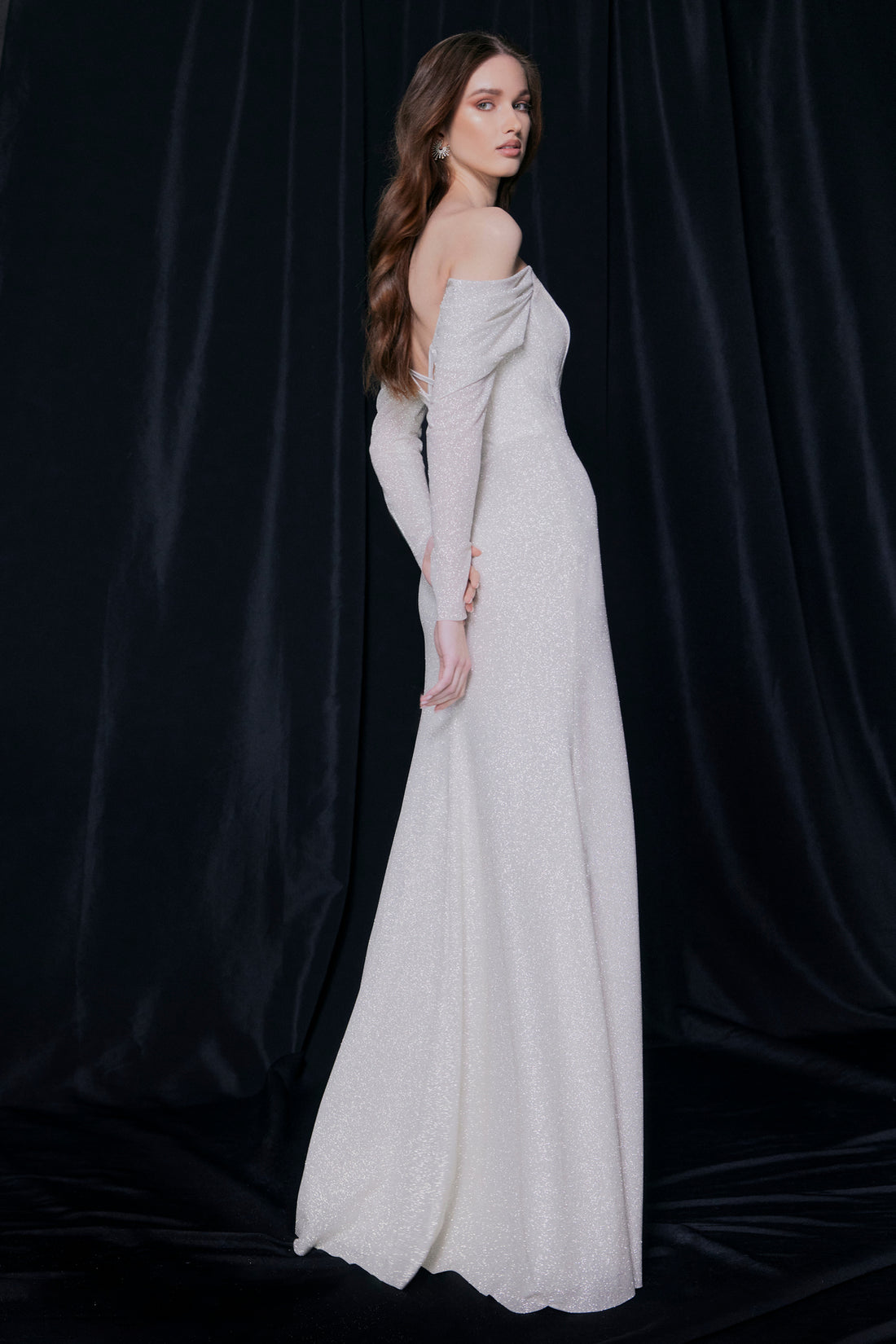 Reception Sparkly Dress With Open Shoulders Nanna