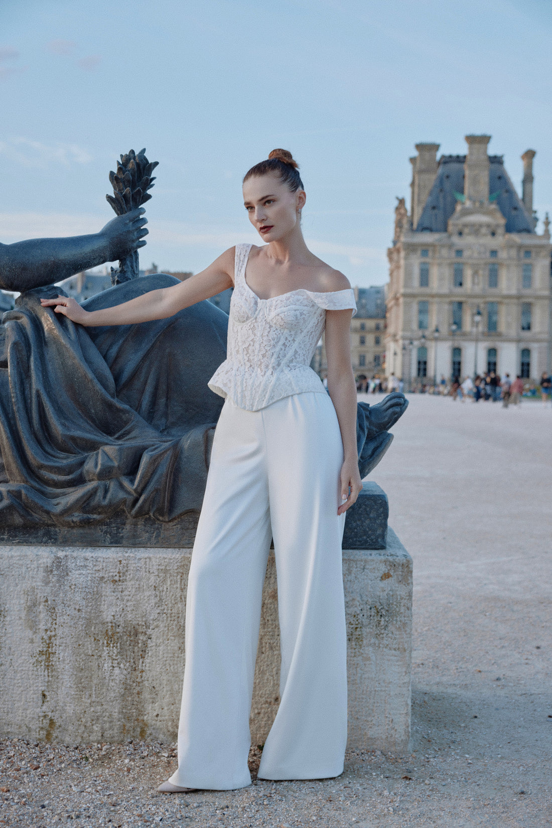 Elegant Wide Leg Wedding Trousers Ines