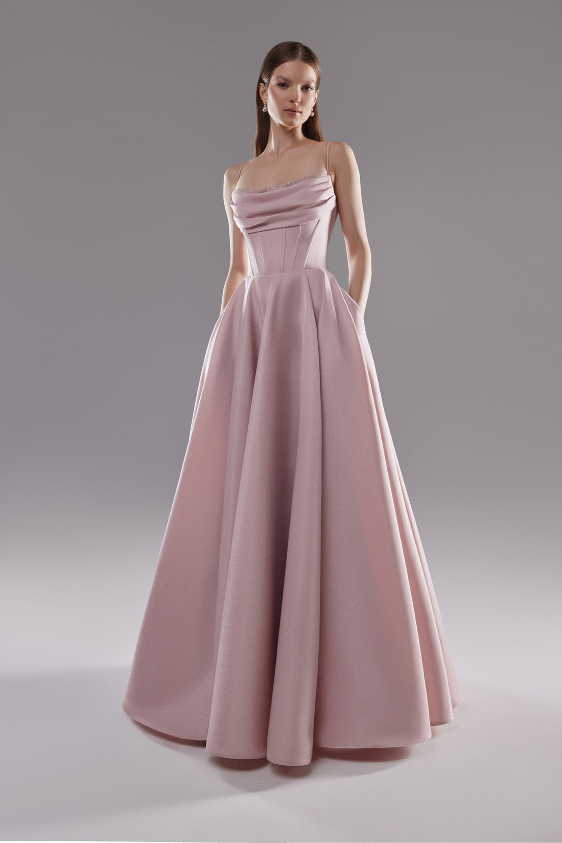 Powder Pink Formal A-line Maxi Dress Rihanna