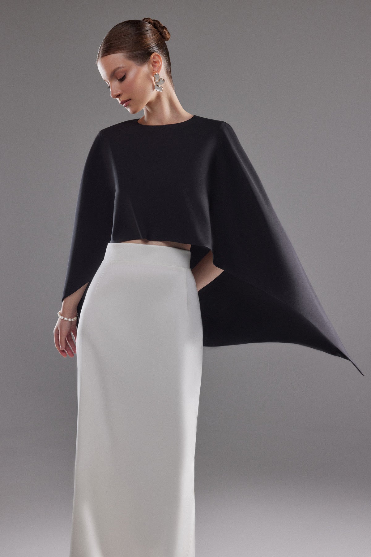 Crepe Bridal Cape Ell | Ivory Bridal Cover Up