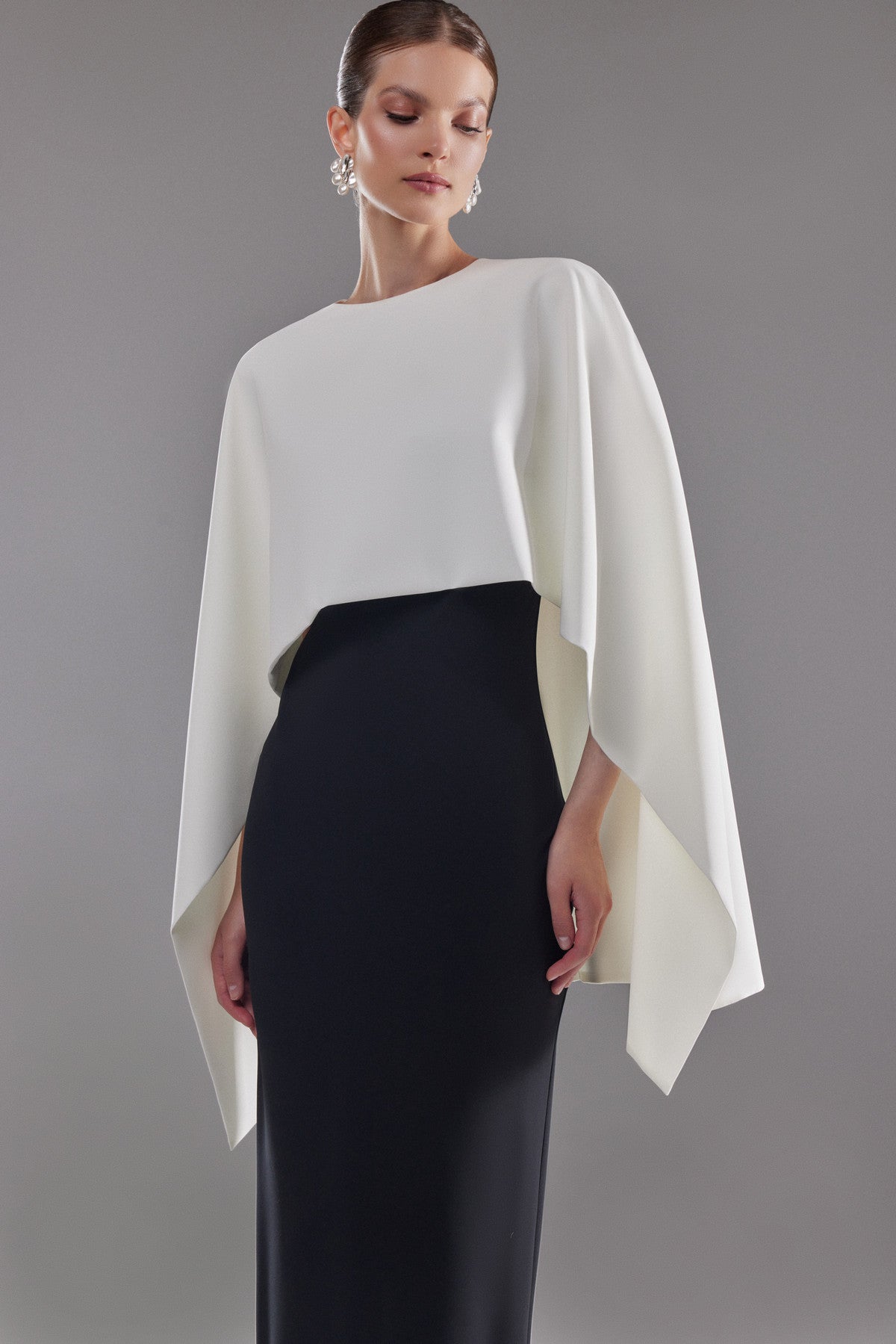 Crepe Bridal Cape Ell | Ivory Bridal Cover Up