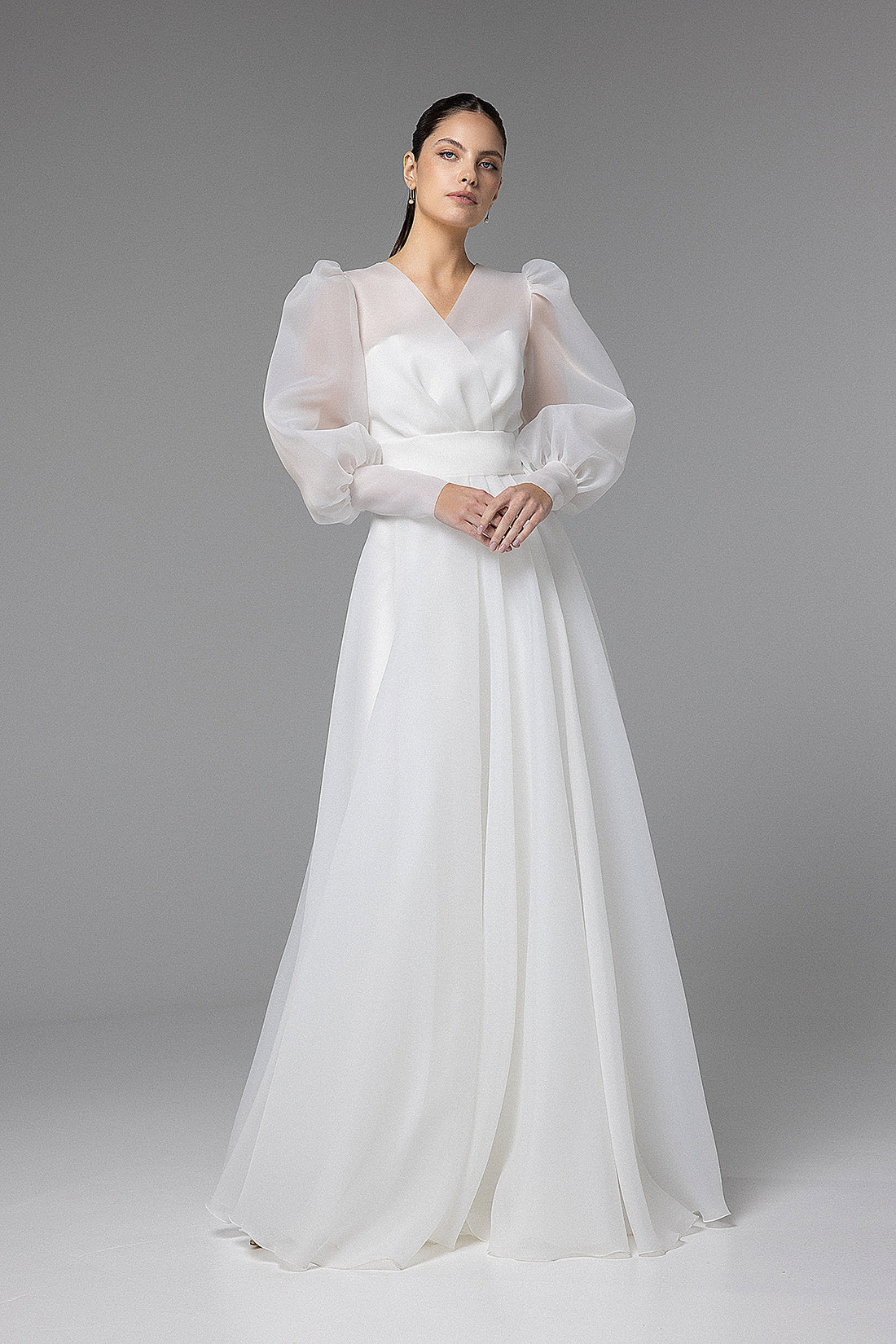 Bridal Organza Cover Up With Long Sleeves SONIA