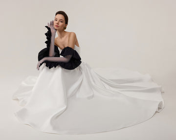 Elegant White Corset Wedding Dress with Slit Rihanna | Minimalist A-Li Elegant White Corset Wedding Dress with Slit Rihanna | Minimalist A-Li