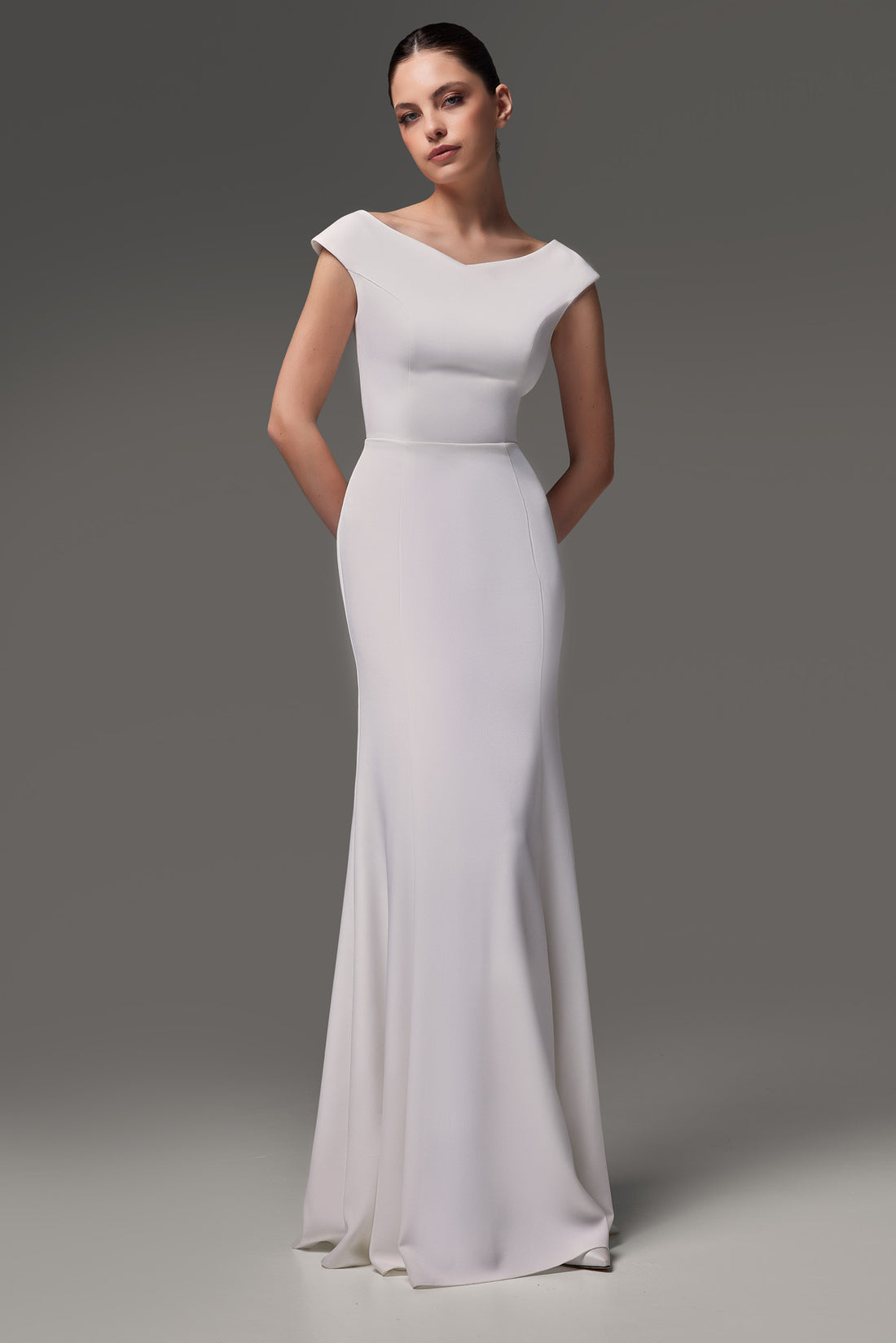 Crepe Fit & Flare Wedding Dress Harper