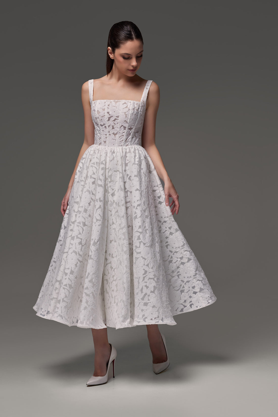 Civil Lace Wedding Dress Ruta Midi