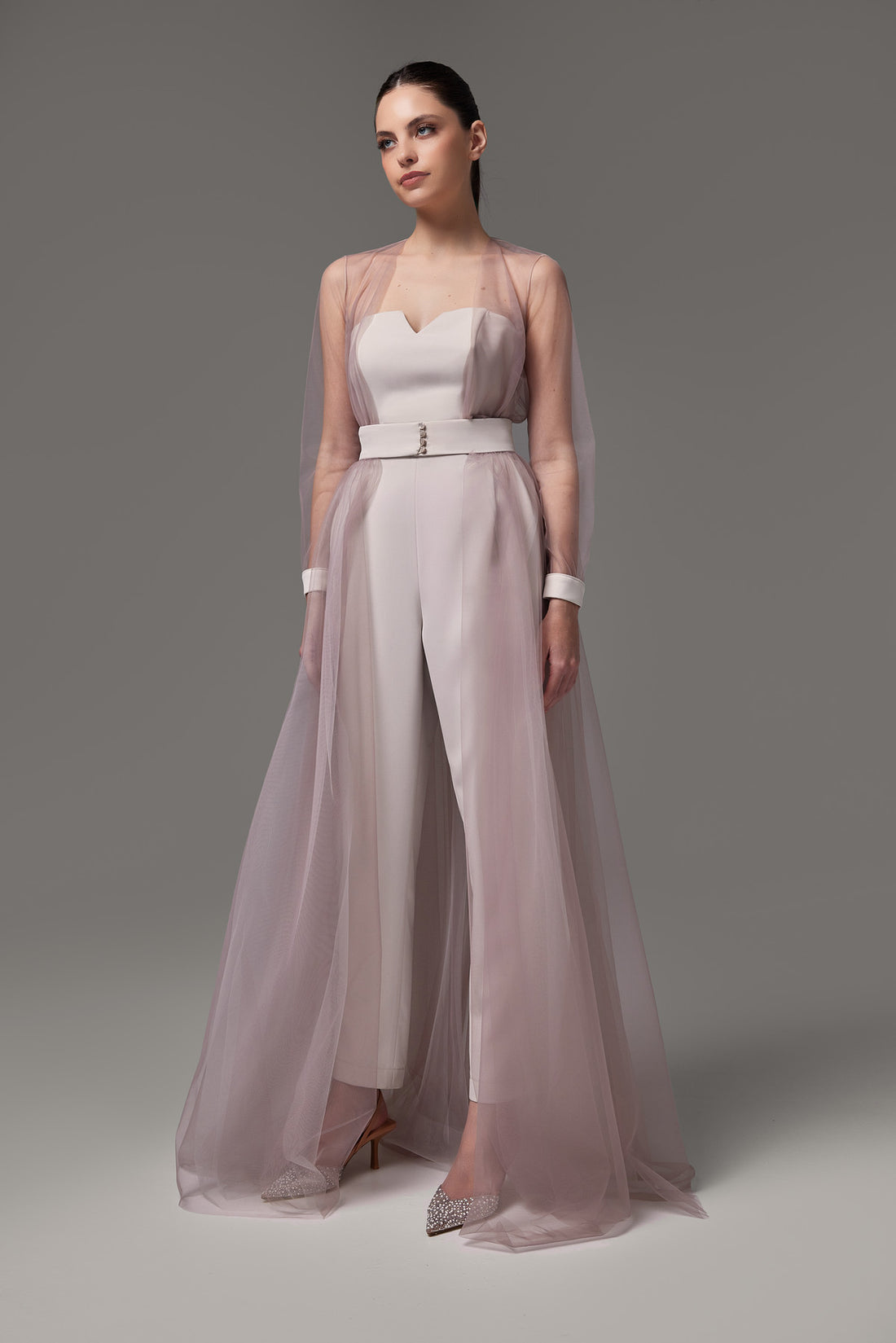 A-Line Evening Gown Elegant Overskirt Jumpsuit Dress Donna