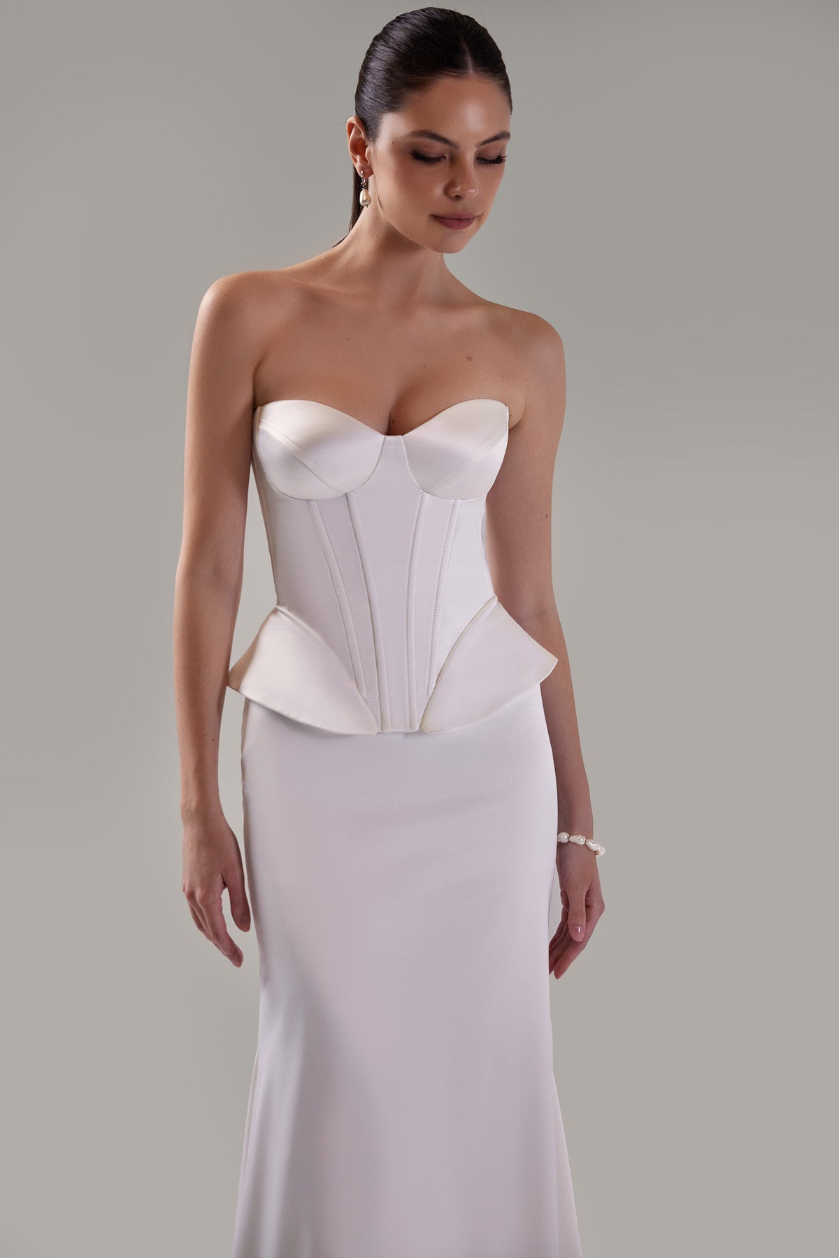 Two Piece Satin Wedding Dress Gina
