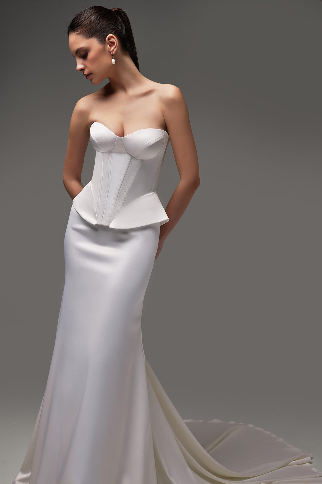 Satin Wedding Skirt With Bridal Corset Gina