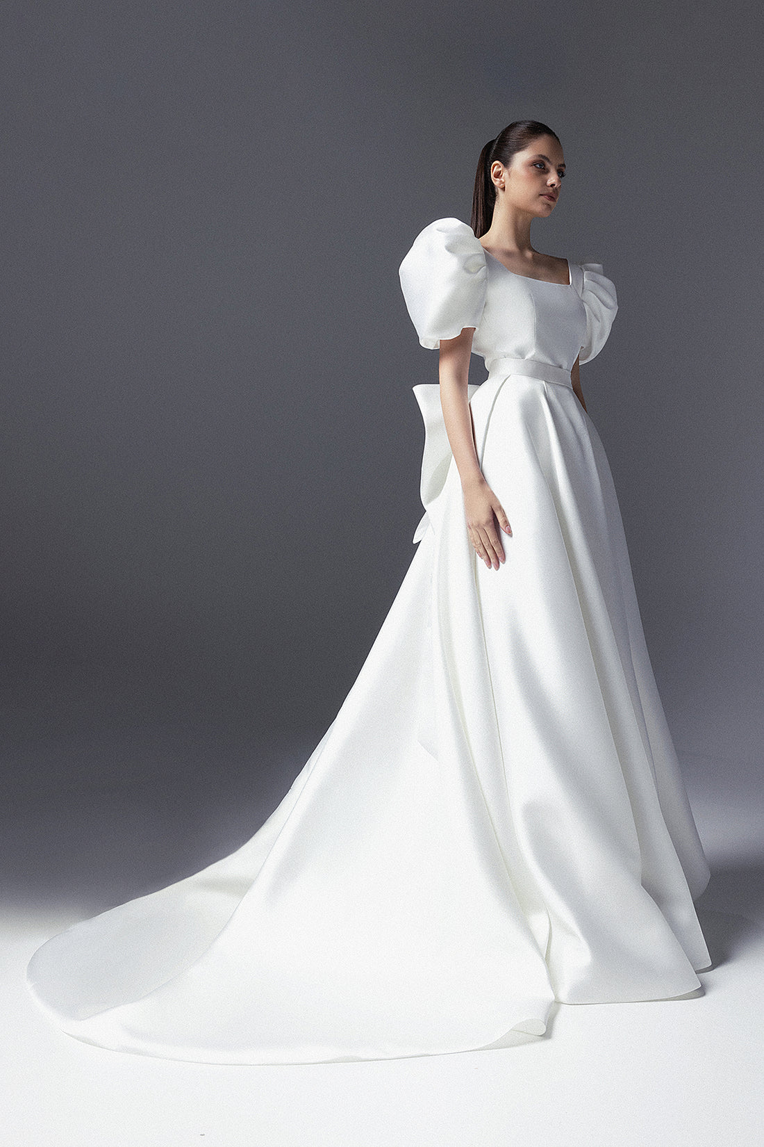 Convertible Mikado Wedding Dress With Detachable Skirt Zefira