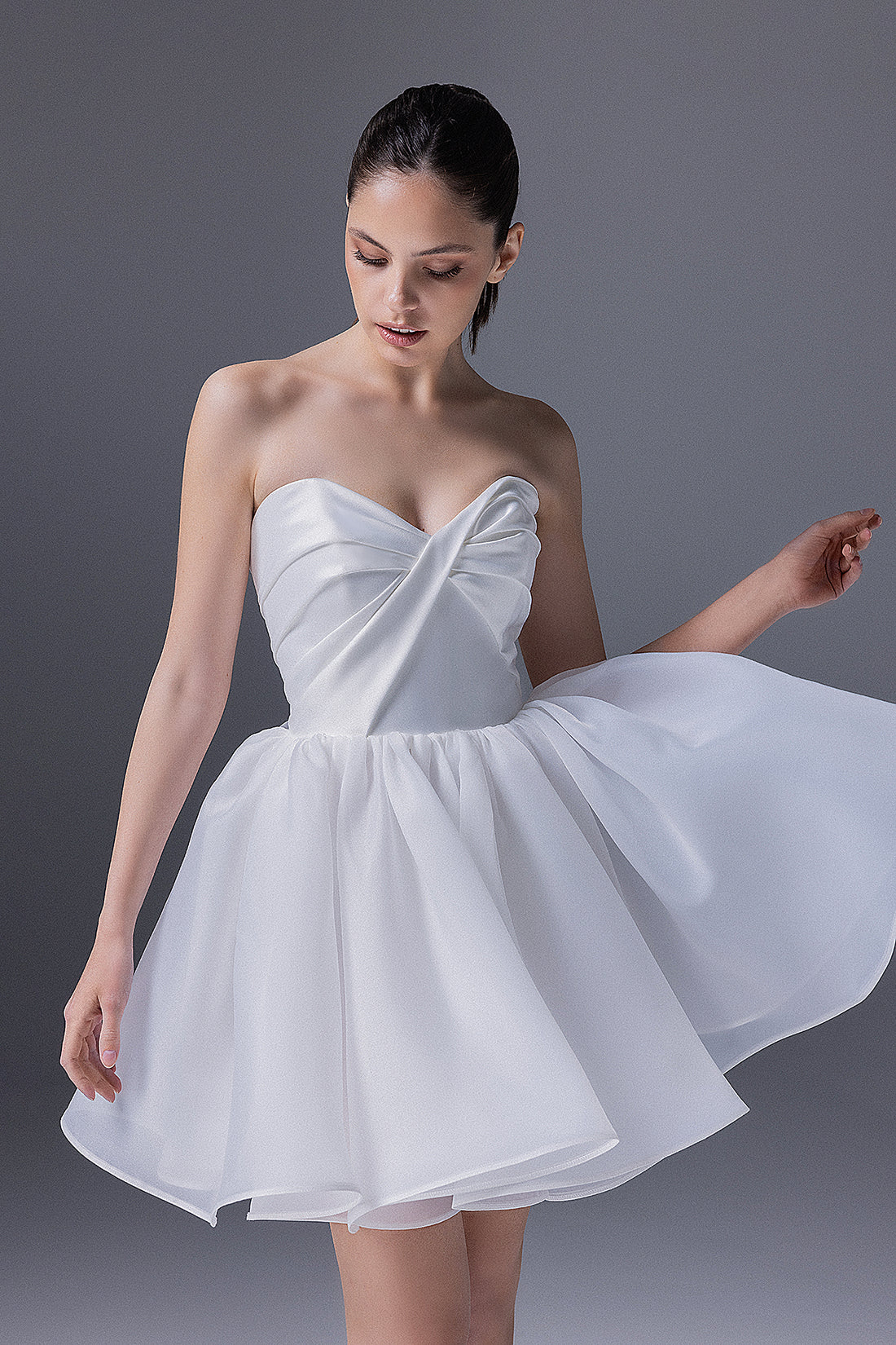 Short White Cocktail Sleeveless Wedding Dress Minnie