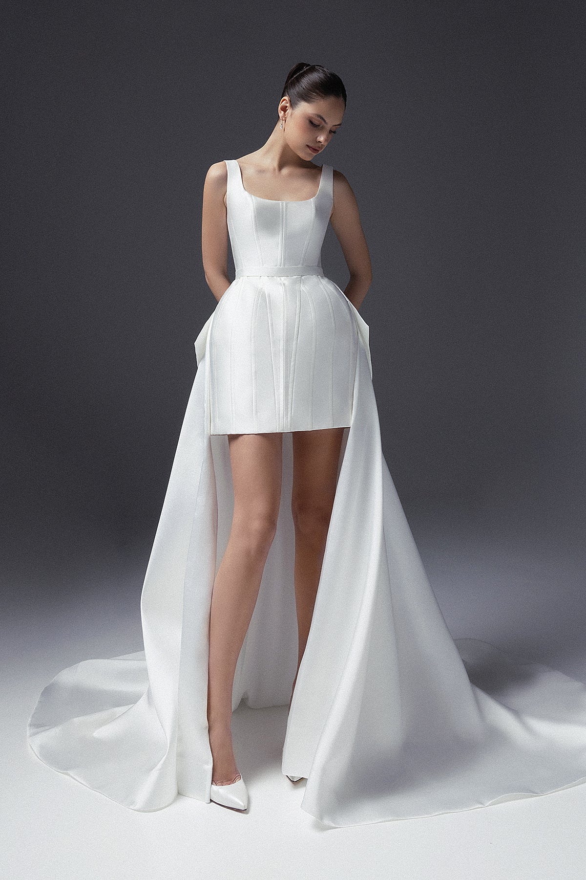Detachable Mikado Skirt With Long Train Harper 10 US (42 EU) / Ivory