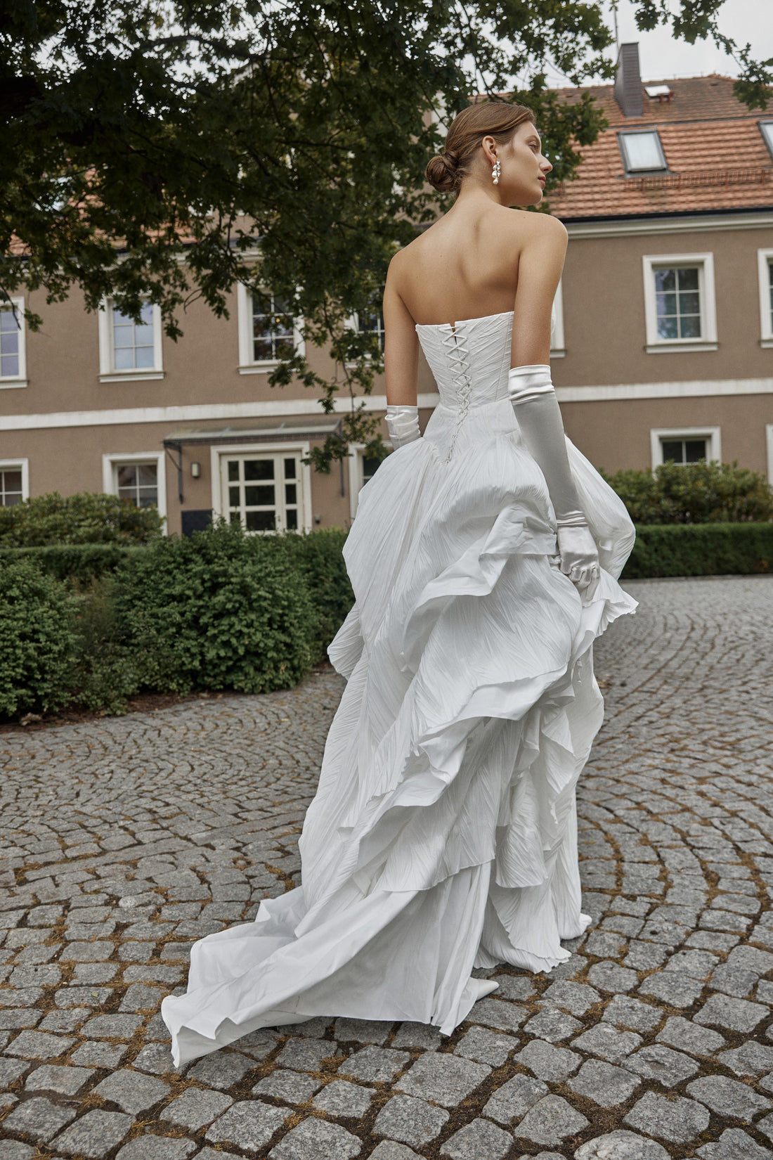 Taffeta Strapless Wedding Dress Nerina with Lace-Up Back | Modern Designer Corset Wedding Dress