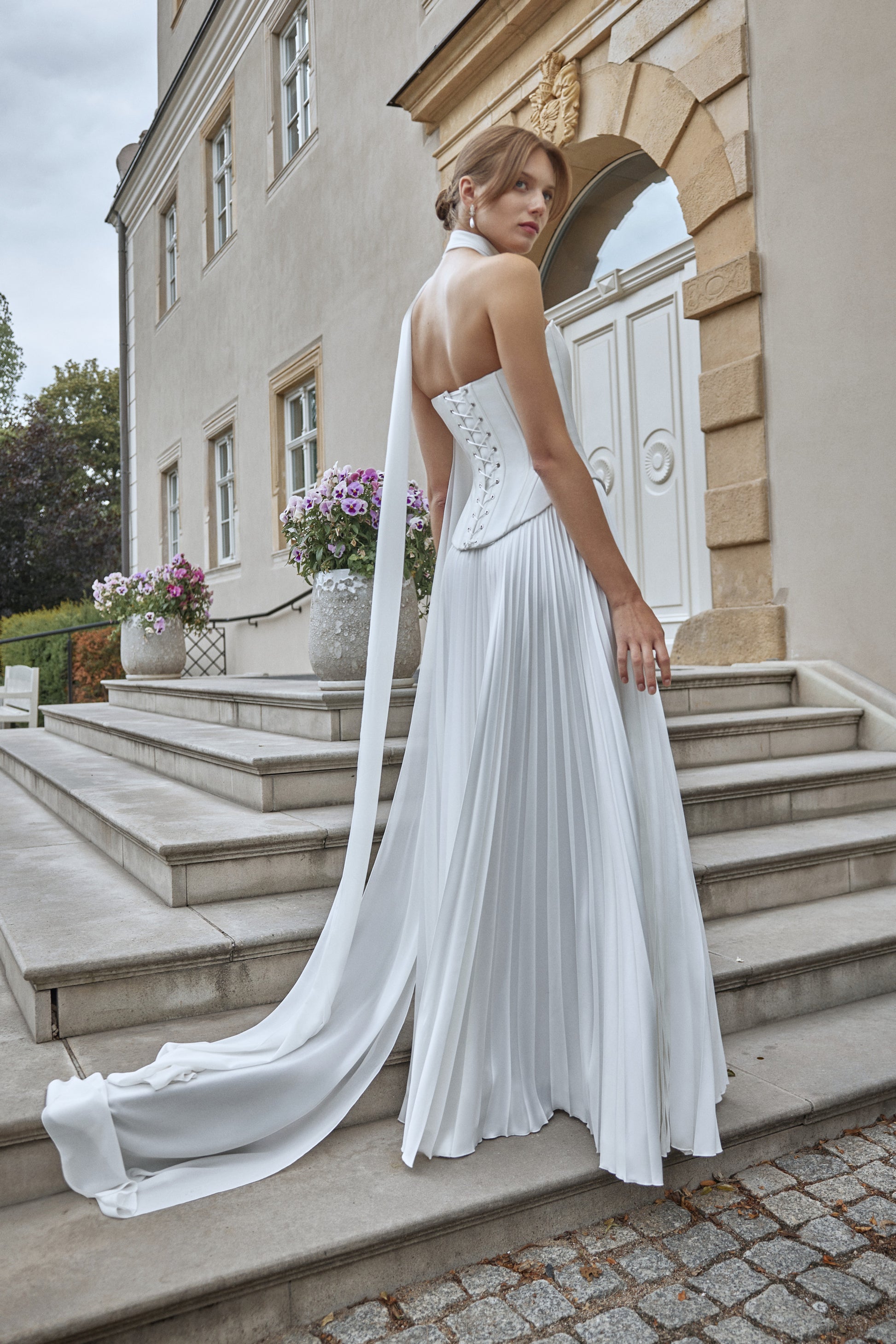 Flowy Ethereal Two Piece Wedding Dress Ellora