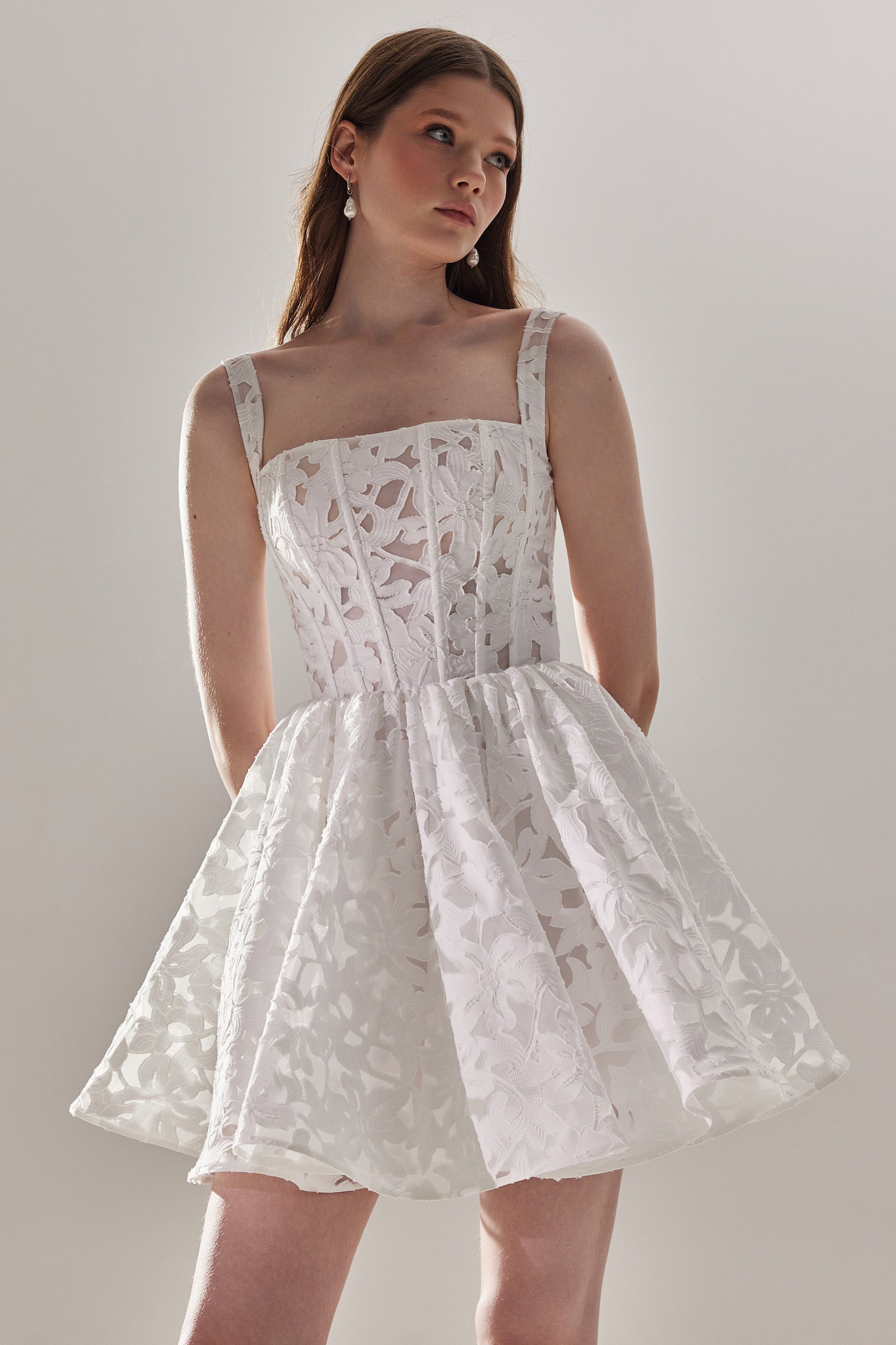 white lace mini dress bridal Short White Lace Wedding Dress Ruta