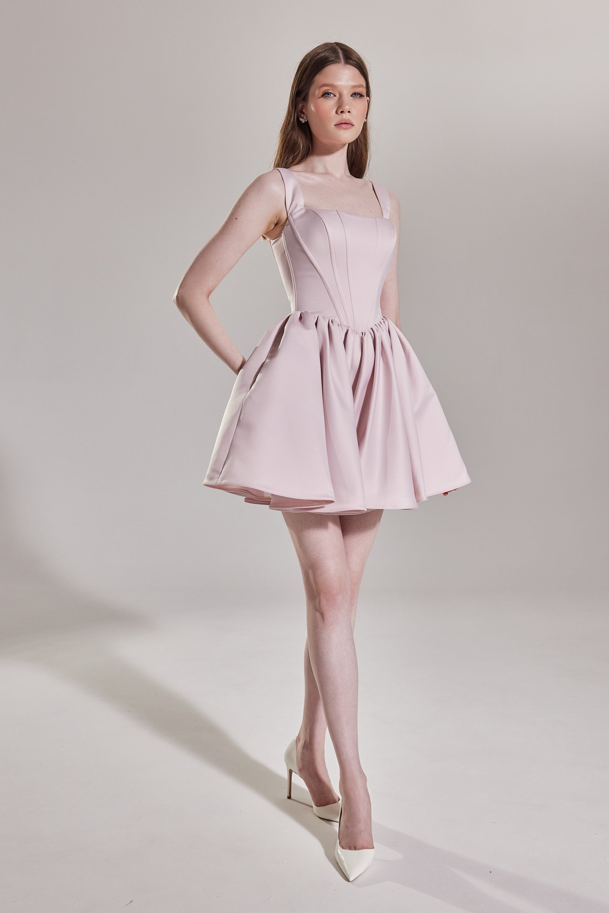 basque waist short dress Plus Size - LoveSick Basque-Waist Mini Dress