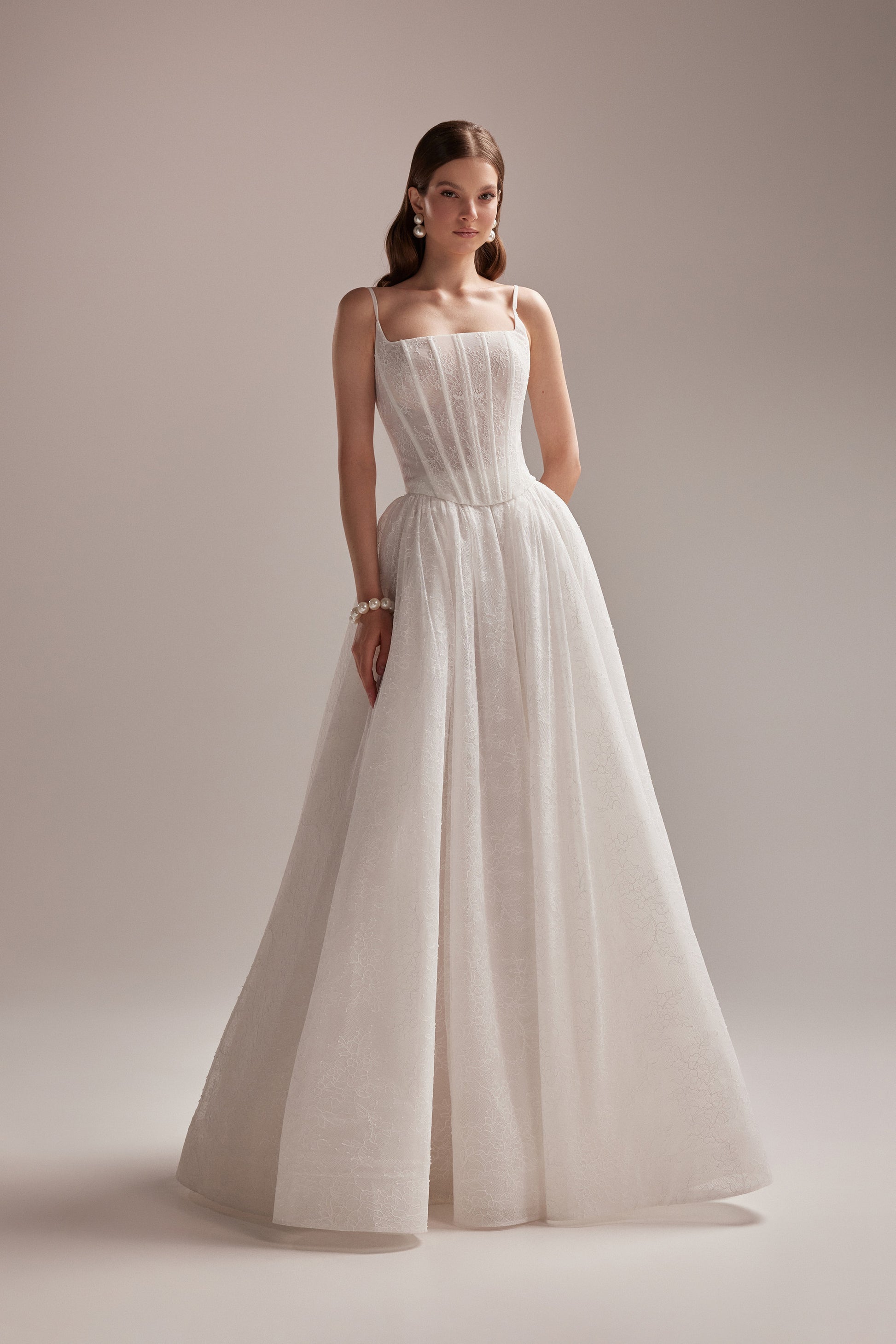 a line corset wedding dress Off-Shoulder A-Line Corset Wedding Dress with Long Train HAREM's Brides
