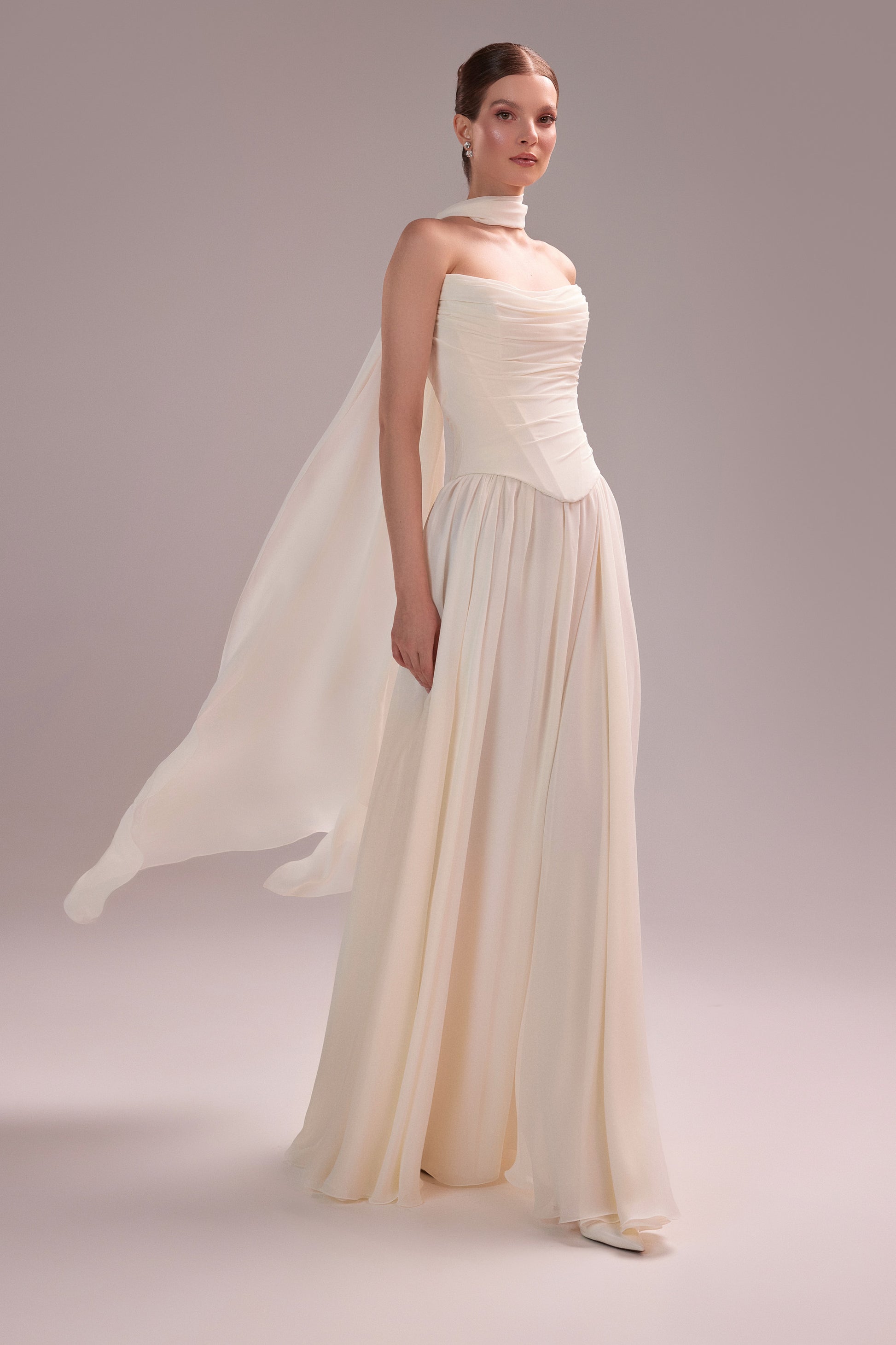 Two Piece Chiffon Corset Reception Dress Crystal | Simple Wedding Dres Two Piece Chiffon Corset Reception Dress Crystal | Simple Wedding Dres