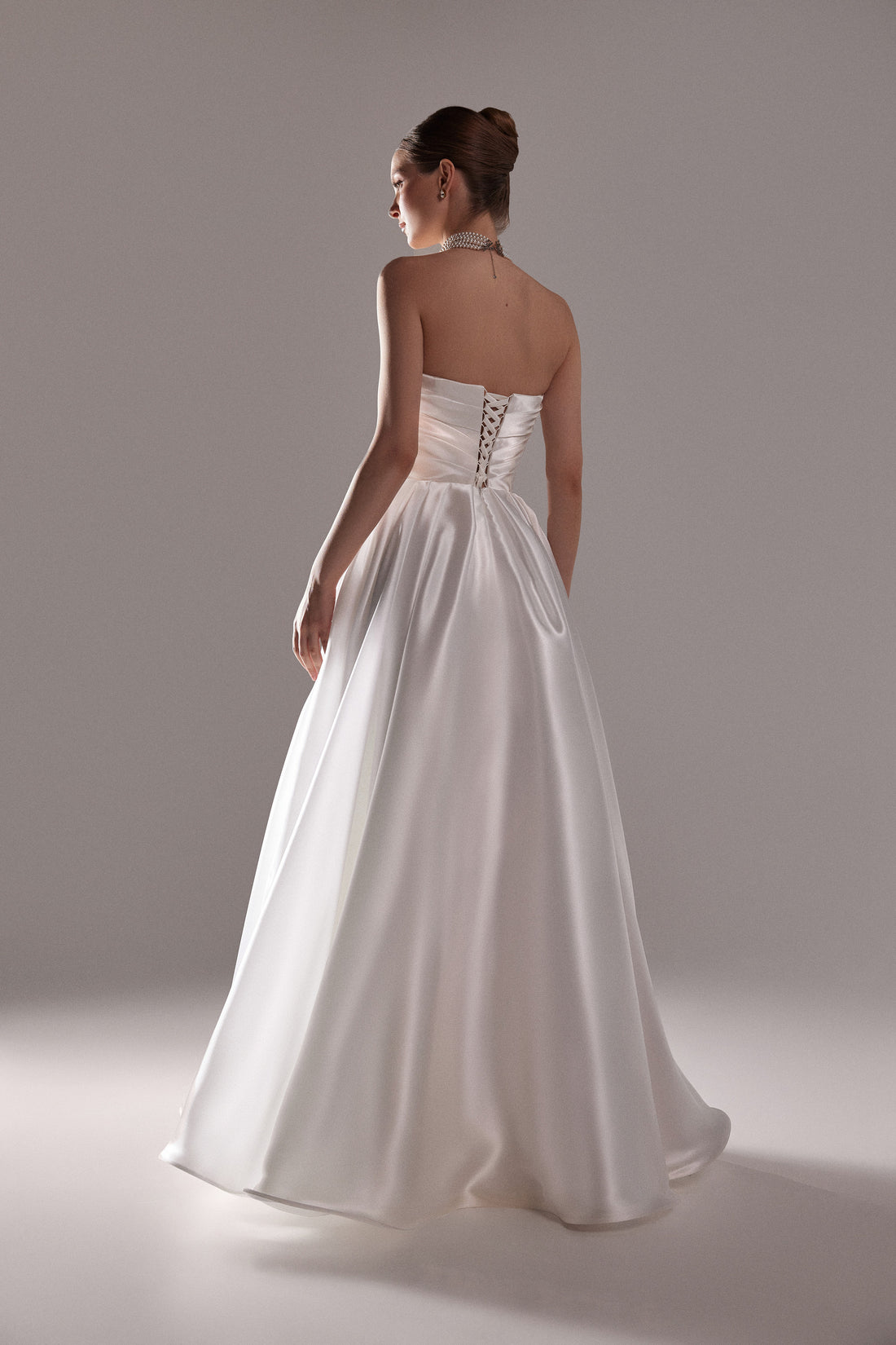 Off-White Organza Corset Wedding Dress Desire | Minimalist A-line Bridal Gown