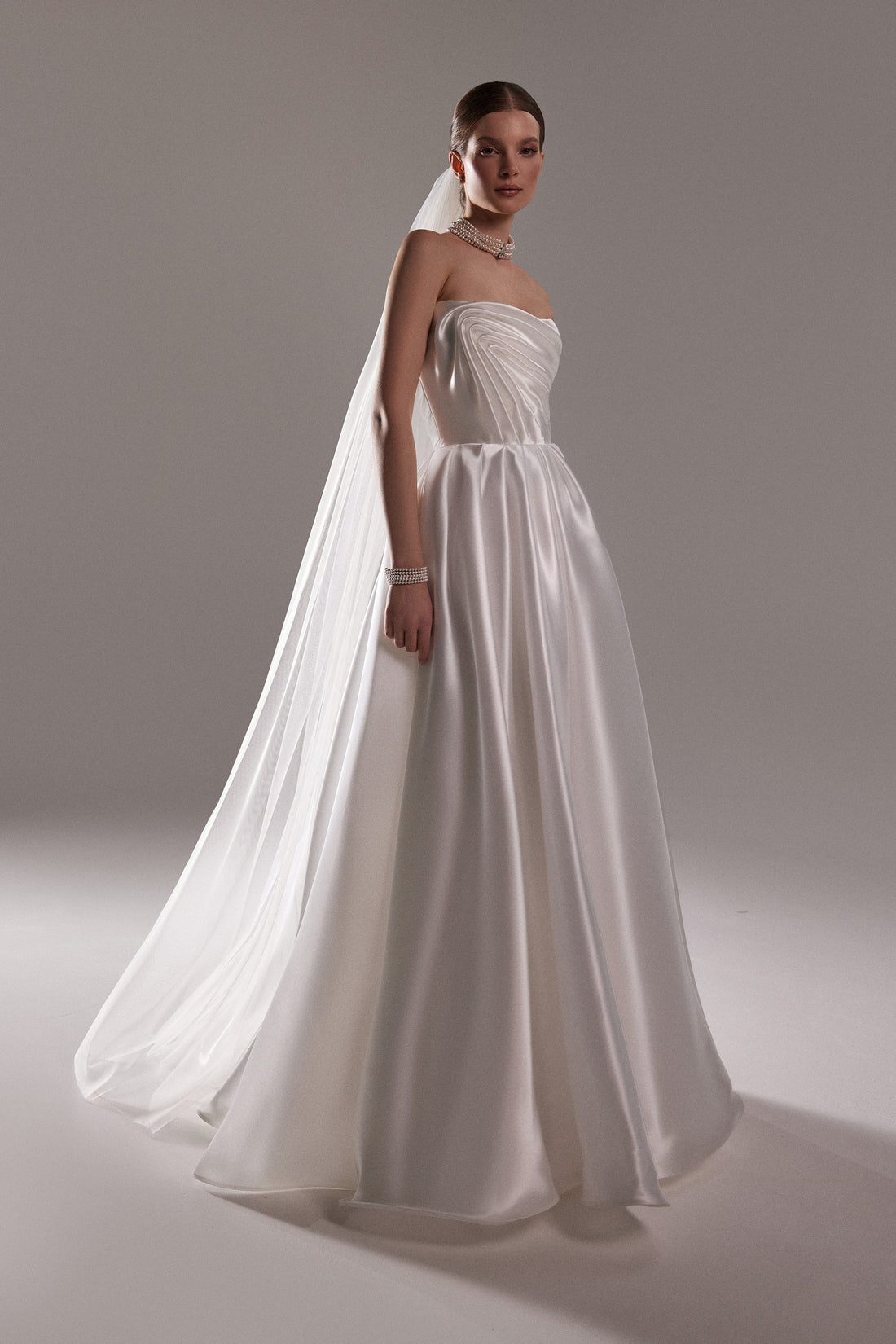 Bridal Veil with Blusher and Lace Edge - Nelly