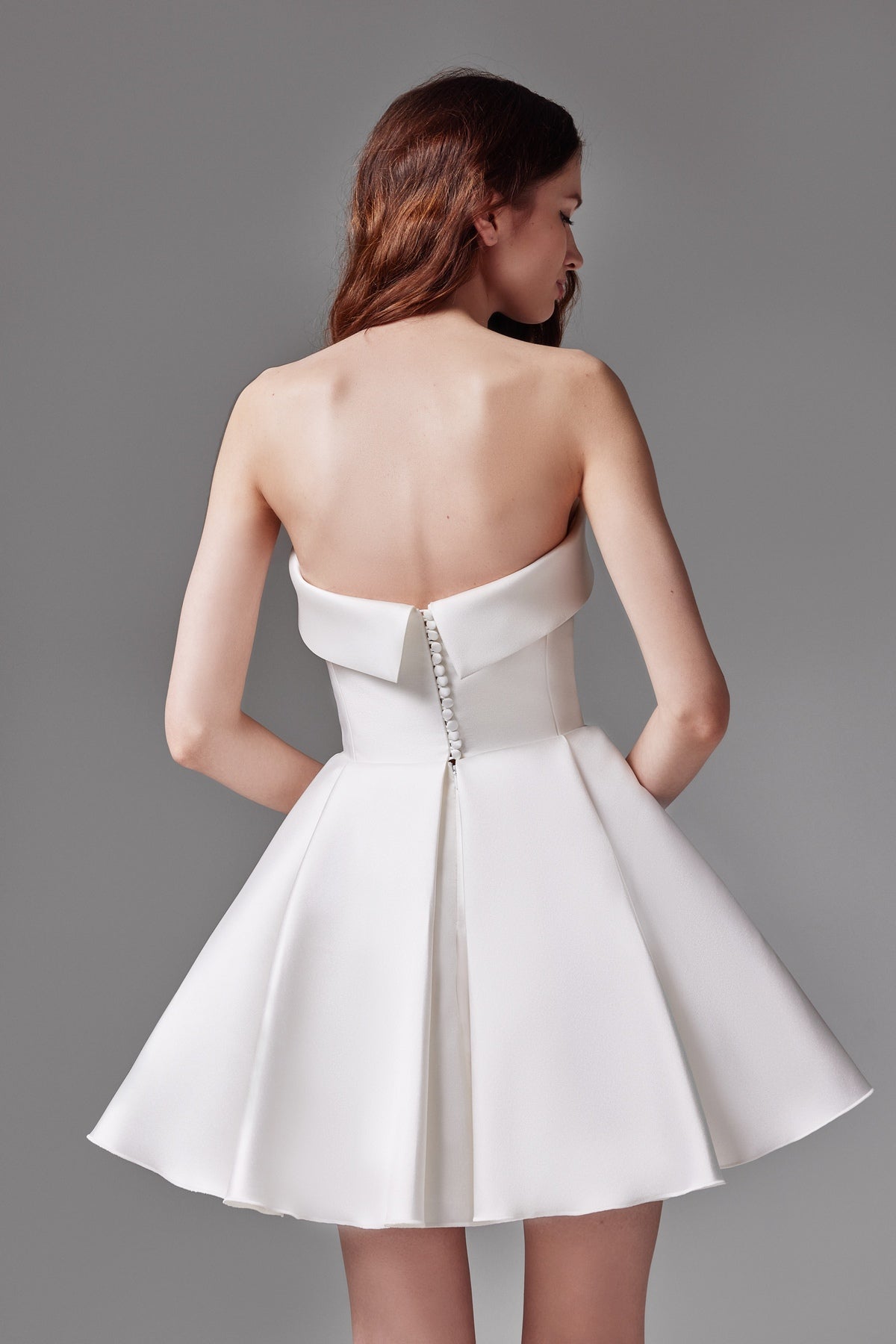 white strapless cocktail dress KissProm Sheath Homecoming with Drape, / 00 32/81cm Oversized Bow Strapless Little White