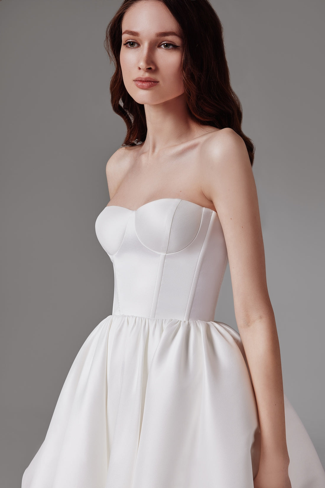 Short Strapless Wedding Dress Cami