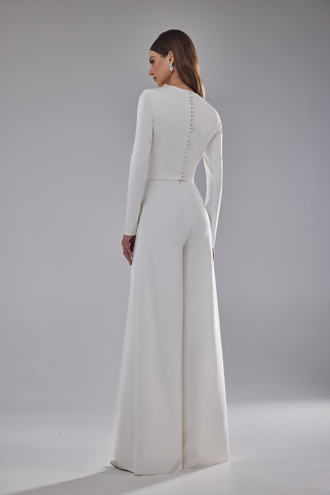 Wedding set Theodora With Bridal Trousers And Long Sleeve Top
