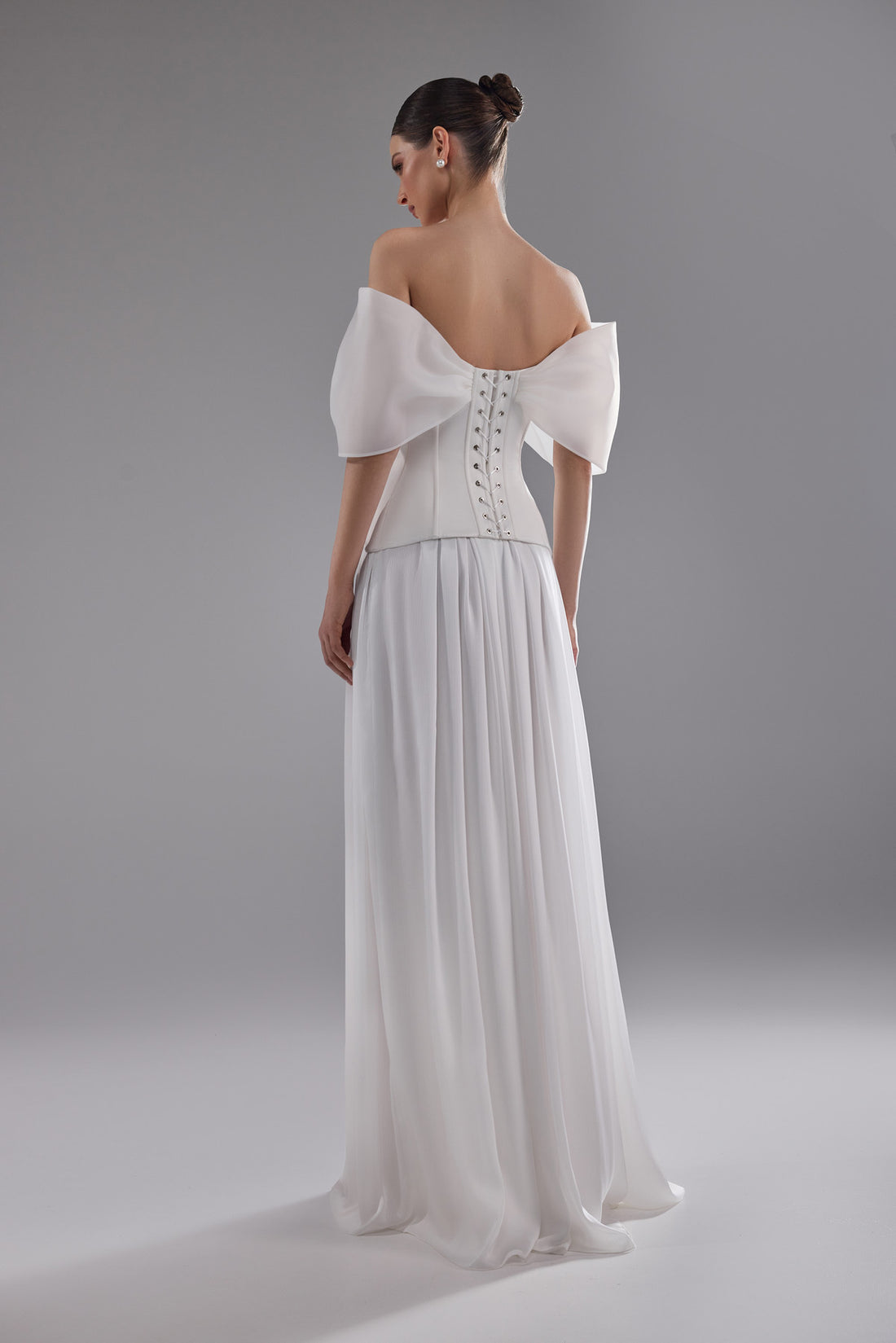 Two-piece Wedding set Blanche With Satin Corset and Chiffon Skirt