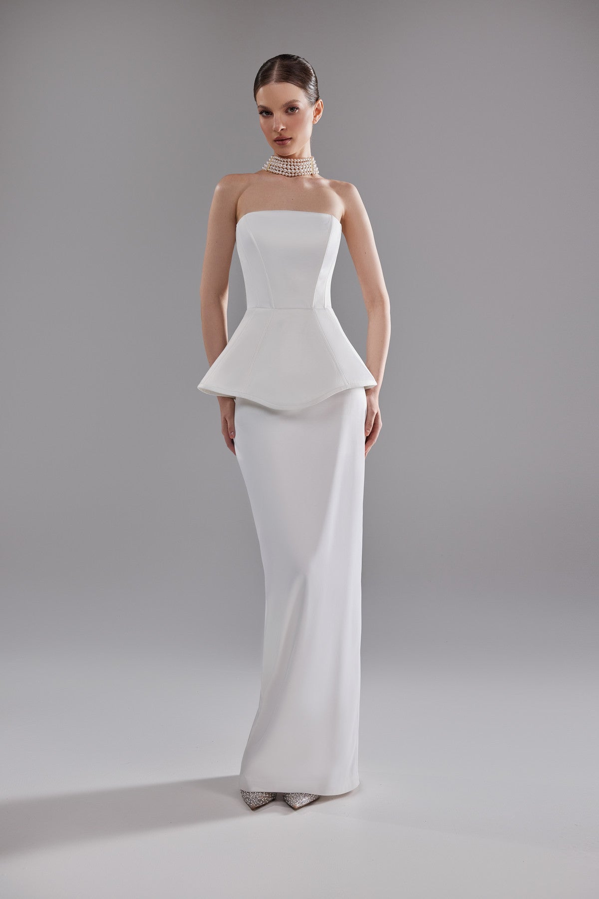 Two Piece Wedding Dress Claude With Satin Strapless Corset And Long Sk