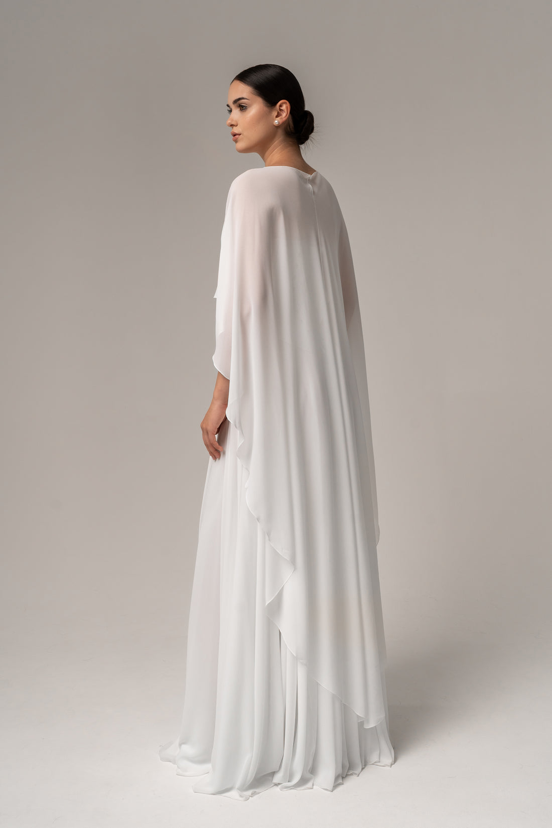 Chiffon Bridal Cape Emm | Bridal Cover Up | White Sheer Wedding Topper