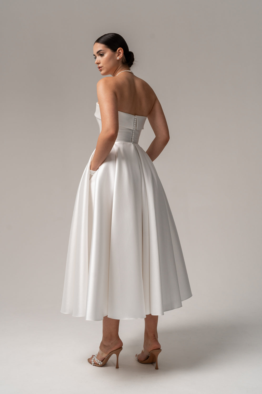 Strapless A-line Mikado Wedding Dress Sophie midi