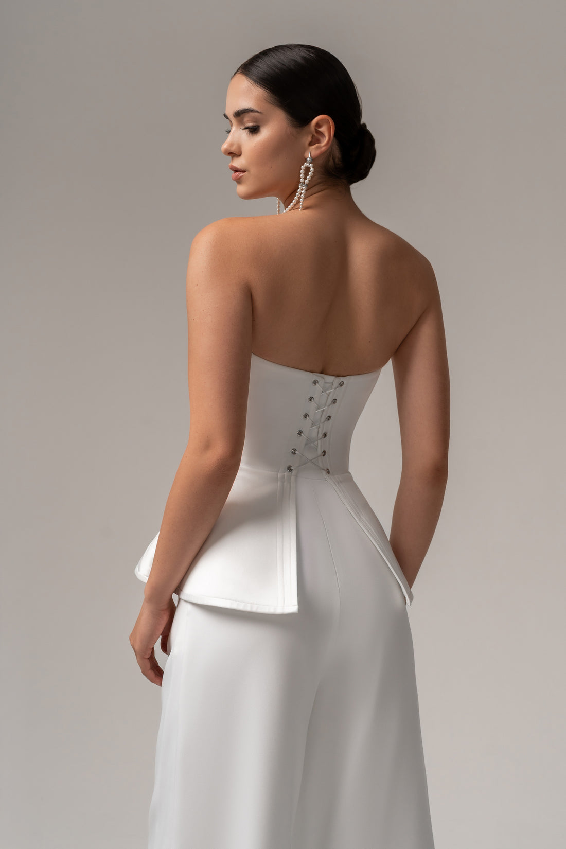 Strapless Satin Corset Remi With Flared Edges