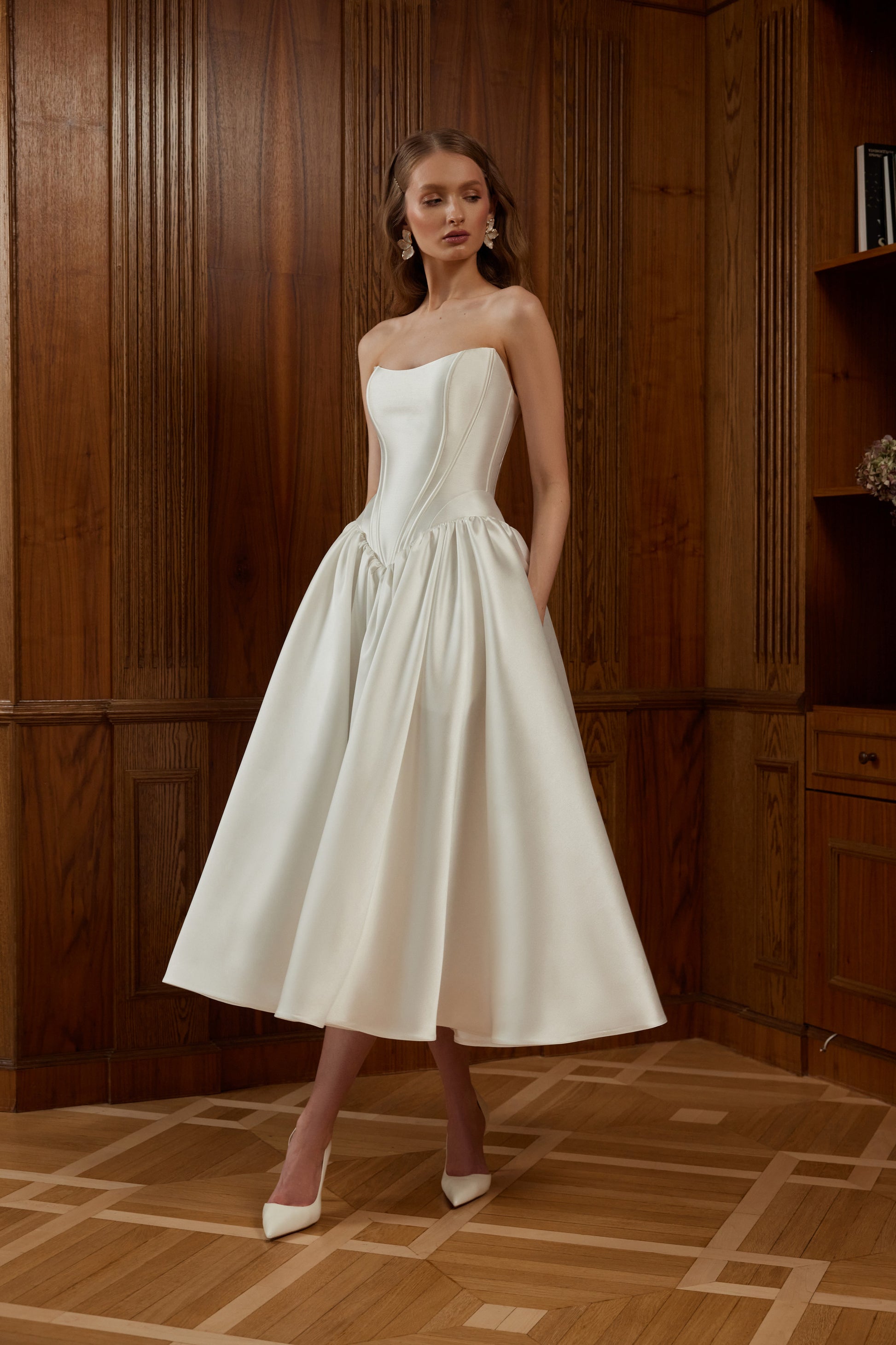 Midi Mikado Corset Wedding Dress Faith
