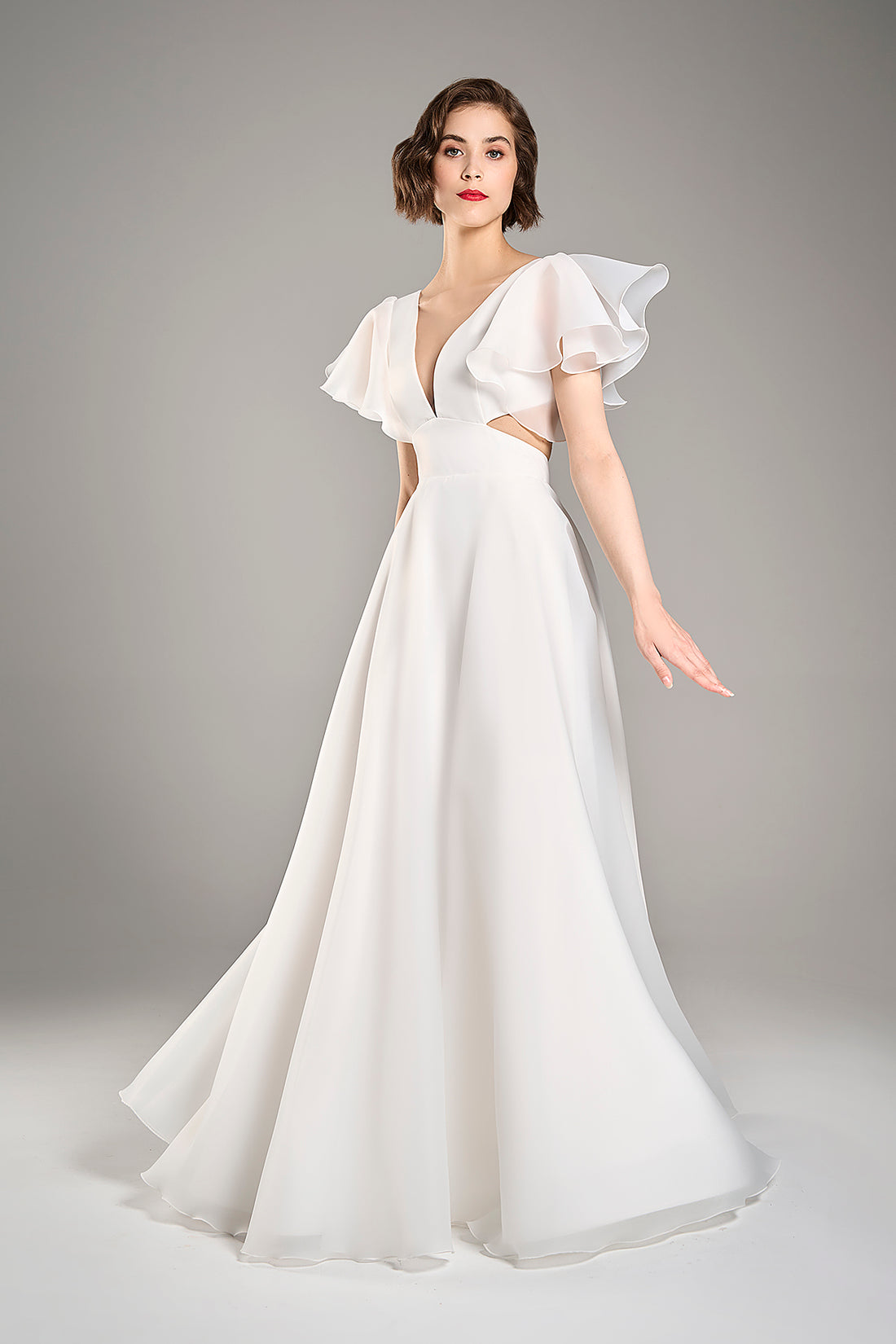 Long Bridal Gown With Short Sleeves Eulalia