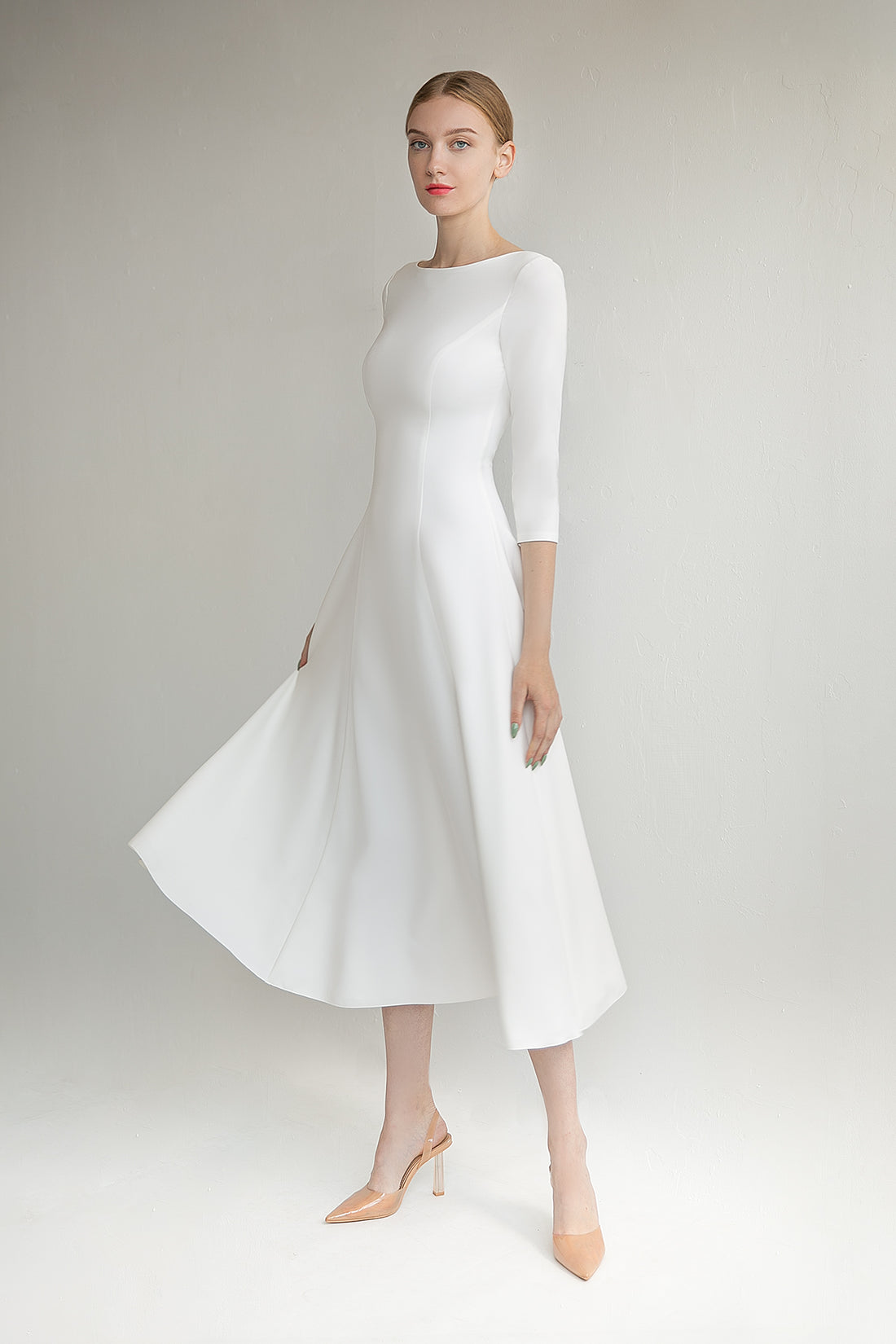 Modest Crepe Wedding Dress Stacy